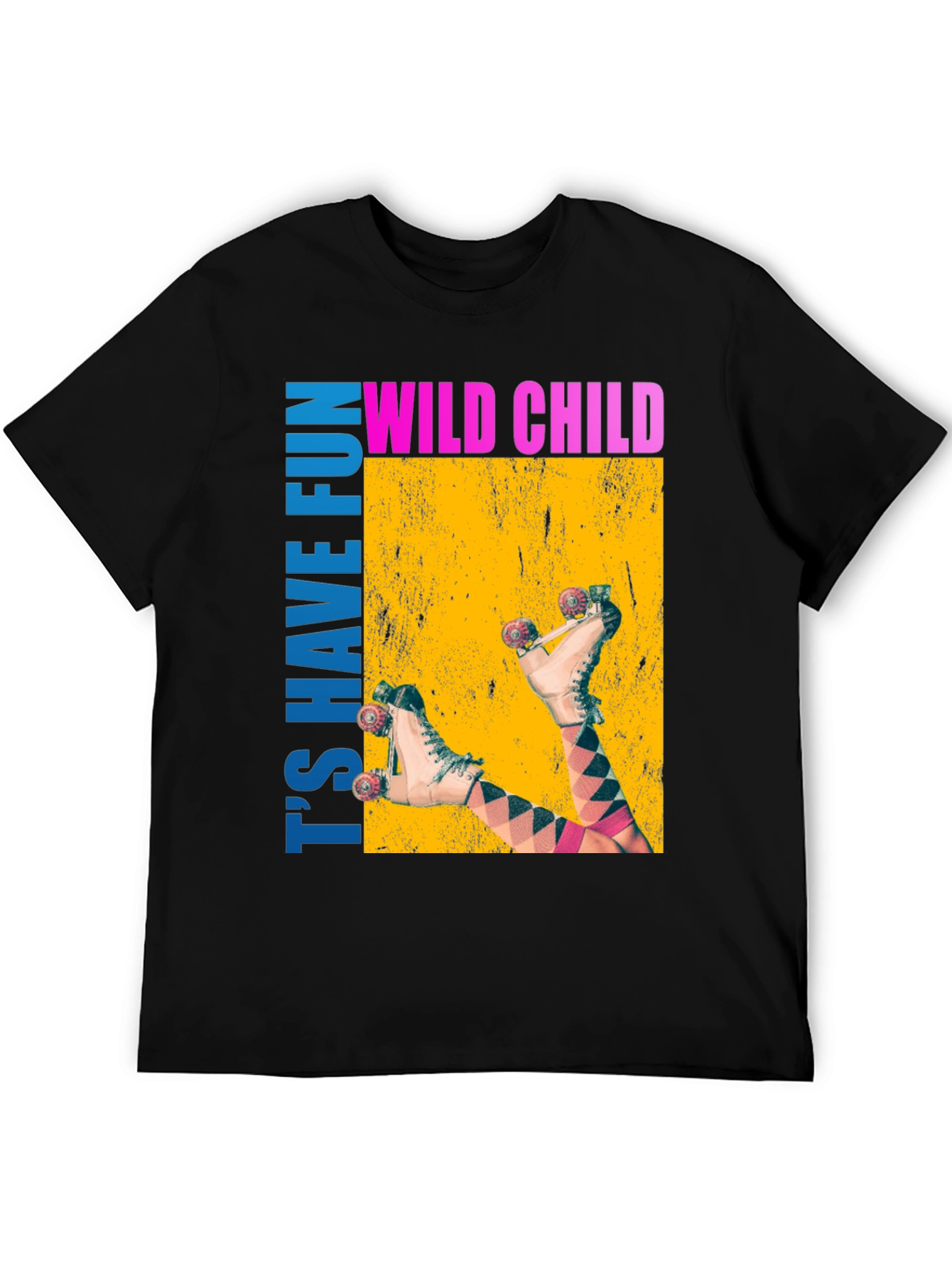 Black Wild Child Roller Skate Graphic Tee view 5