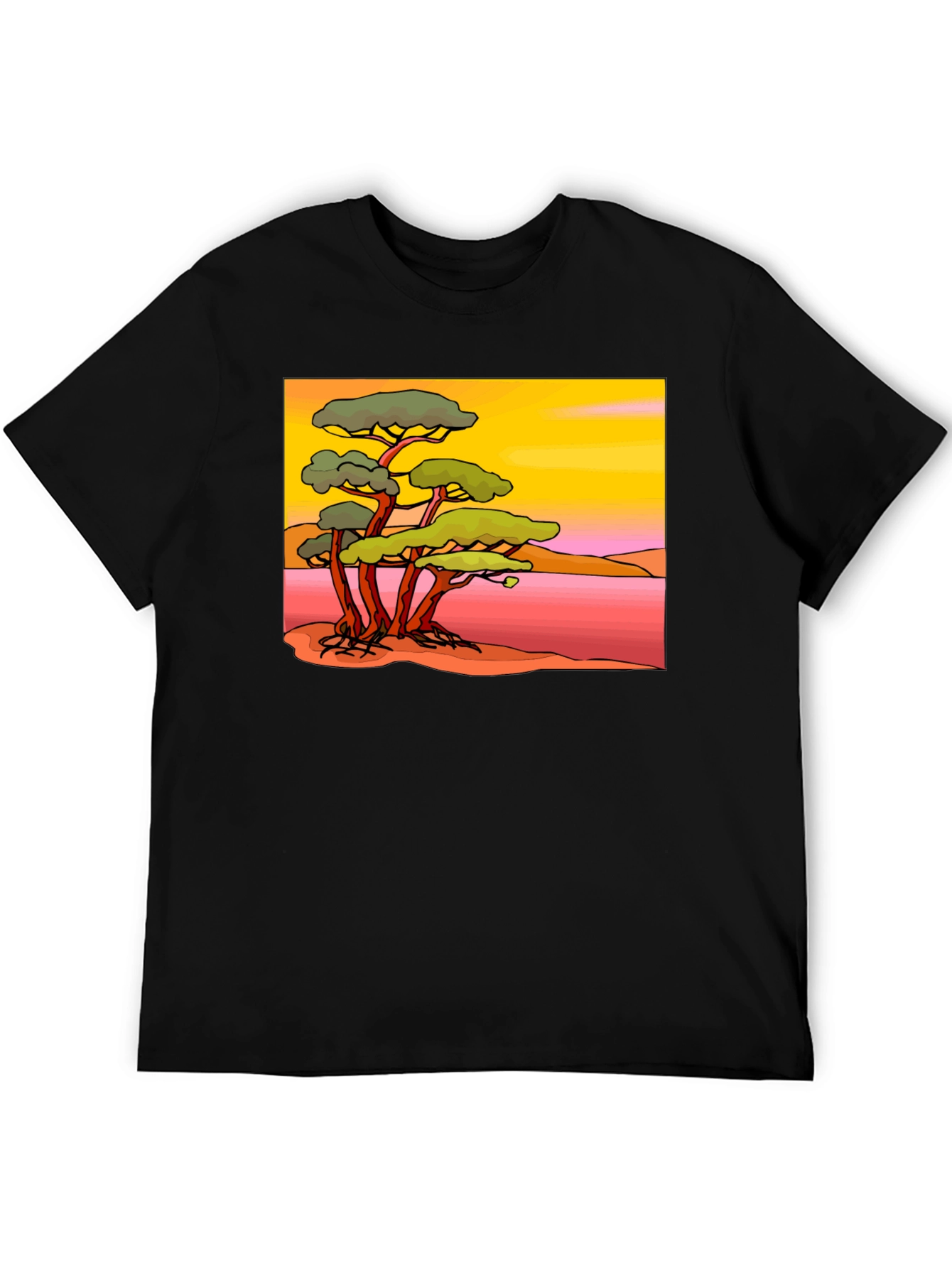 Black African Savanna Graphic Tee view 5