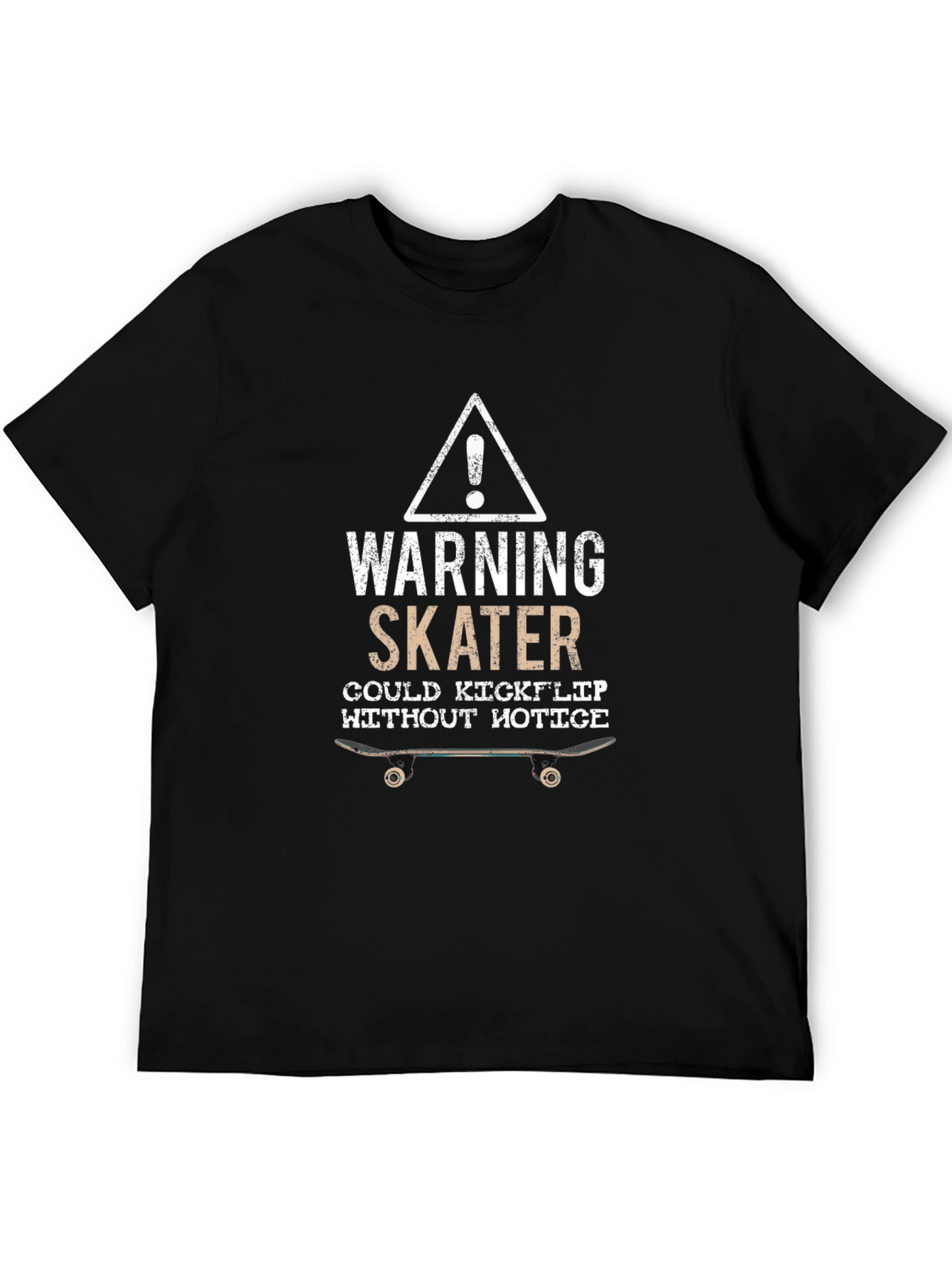 Black Warning Skater Kickflip Graphic Tee view 5