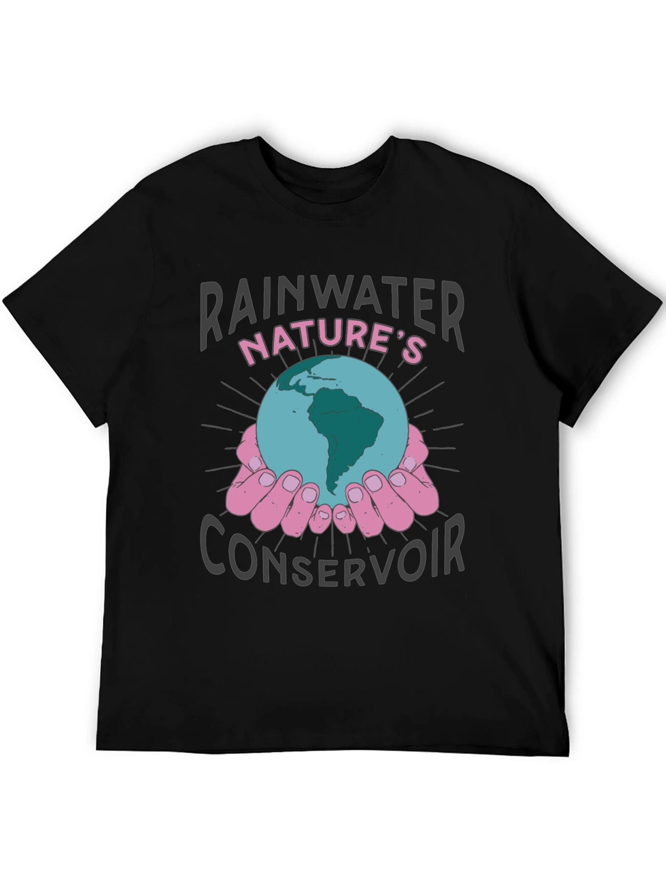 Black Rainwater Nature's Conservoir Graphic T-Shirt view 5
