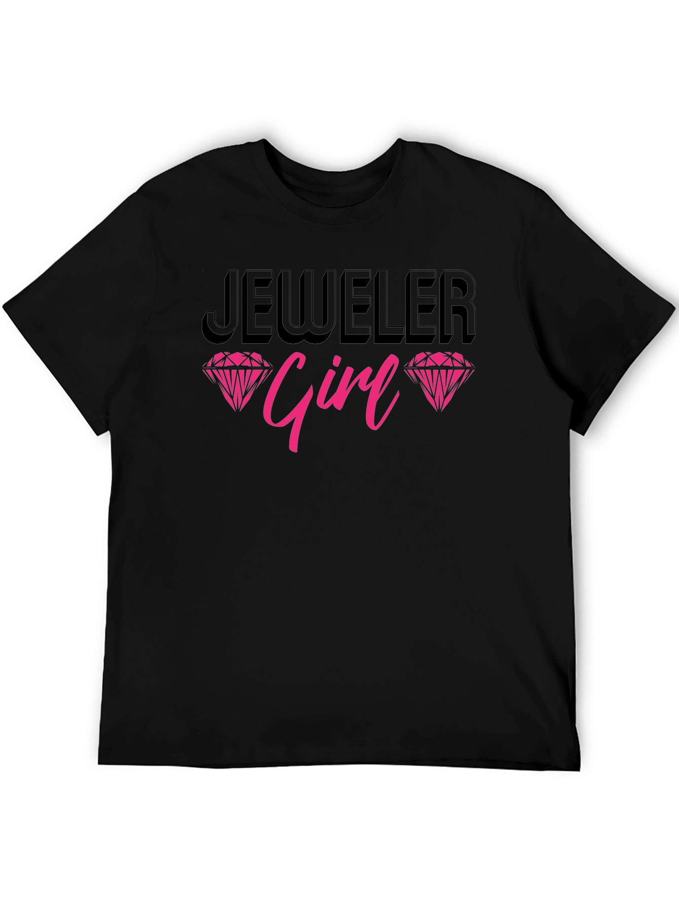 Black Jeweler Girl T-Shirt Diamond Graphic Tee view 5