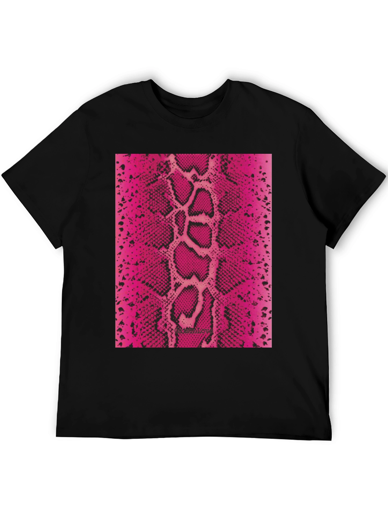 Black Pink Snake Print Tee view 5