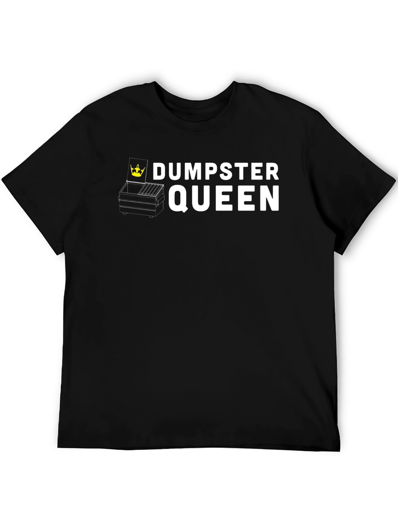 Black Dumpster Queen Graphic T-Shirt - Black Cotton Tee view 5