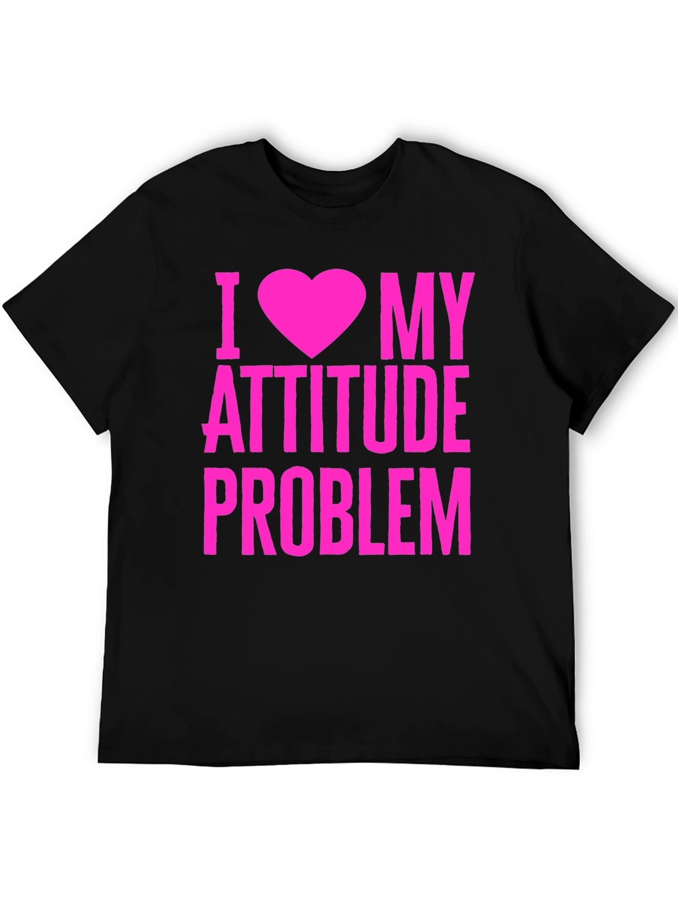 Black I Heart My Attitude Problem Graphic T-Shirt view 5