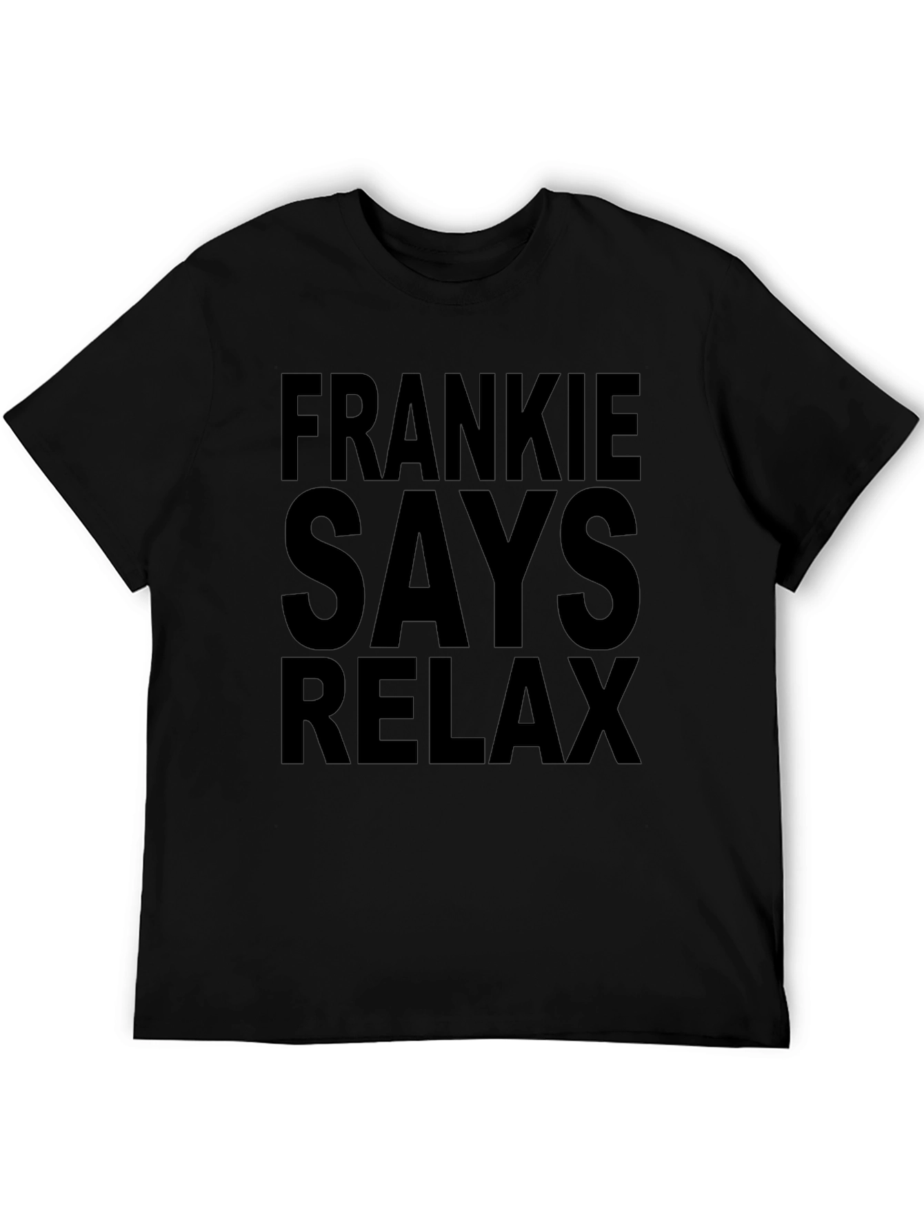 Black Frankie Says Relax Graphic Tee - Black Cotton T-Shirt view 5