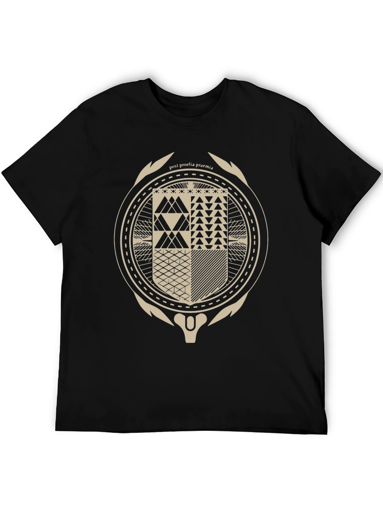 Black Abstract Geometric Graphic Tee view 5