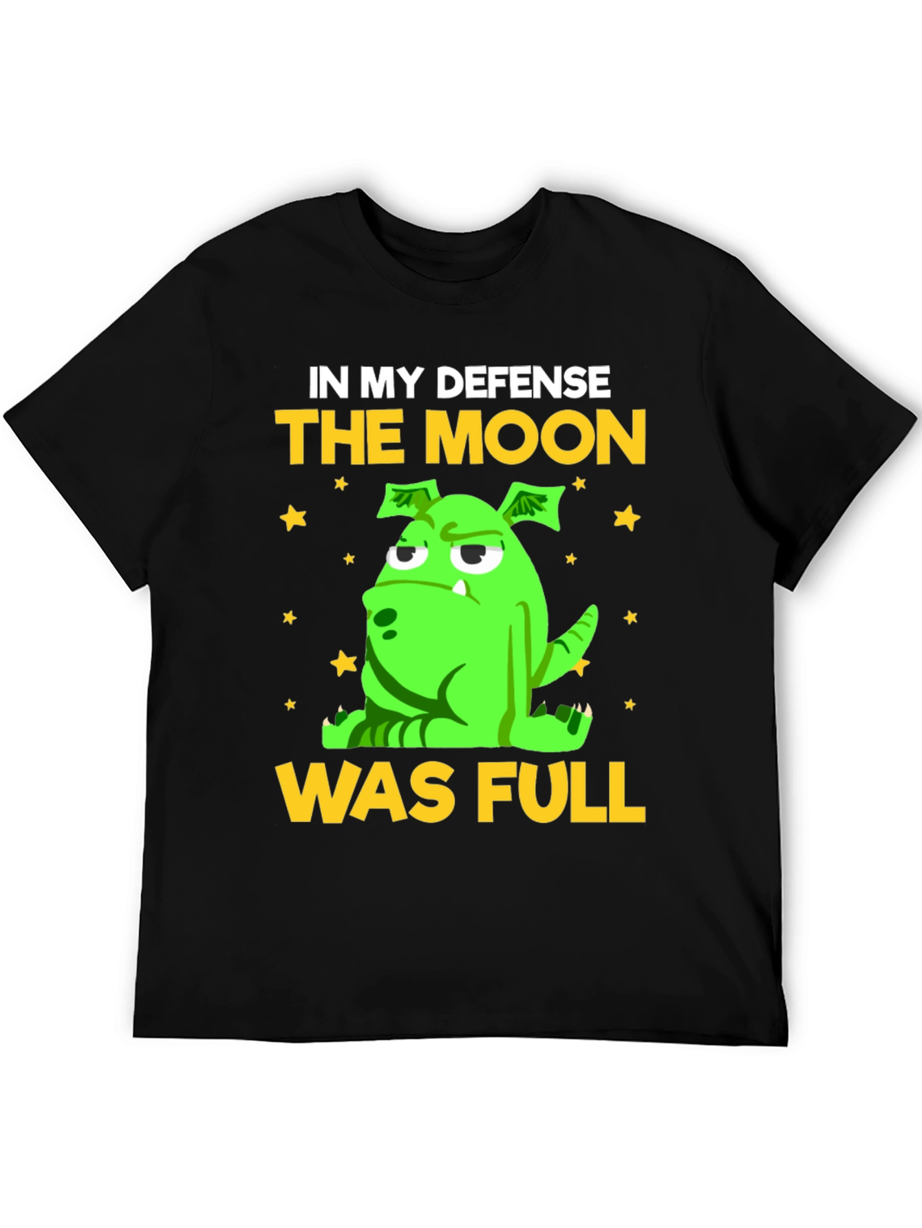 Black Funny "The Moon Was Full" Graphic Tee view 5
