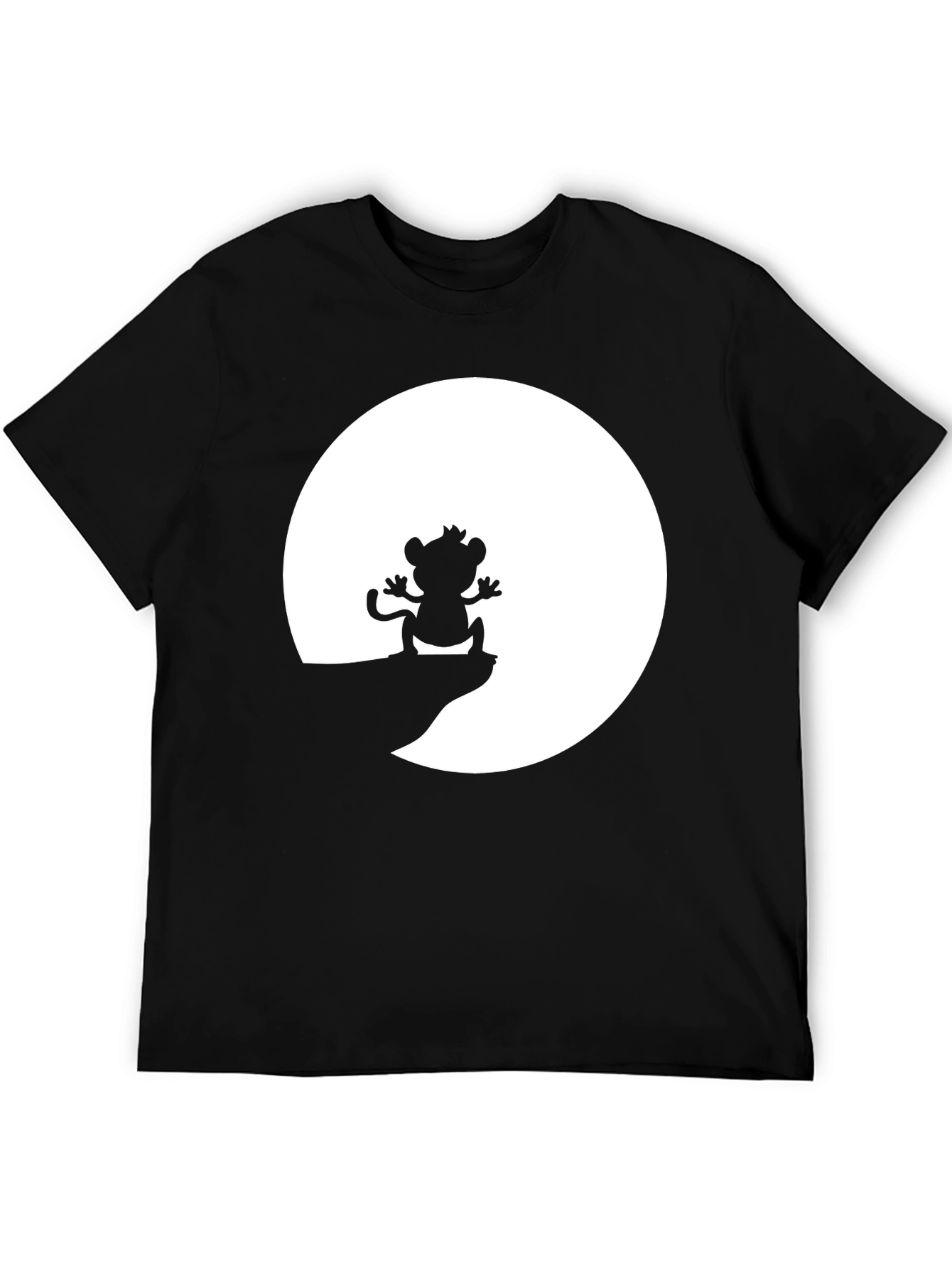 Black Monkey Silhouette T-Shirt - Black Cotton Tee view 5