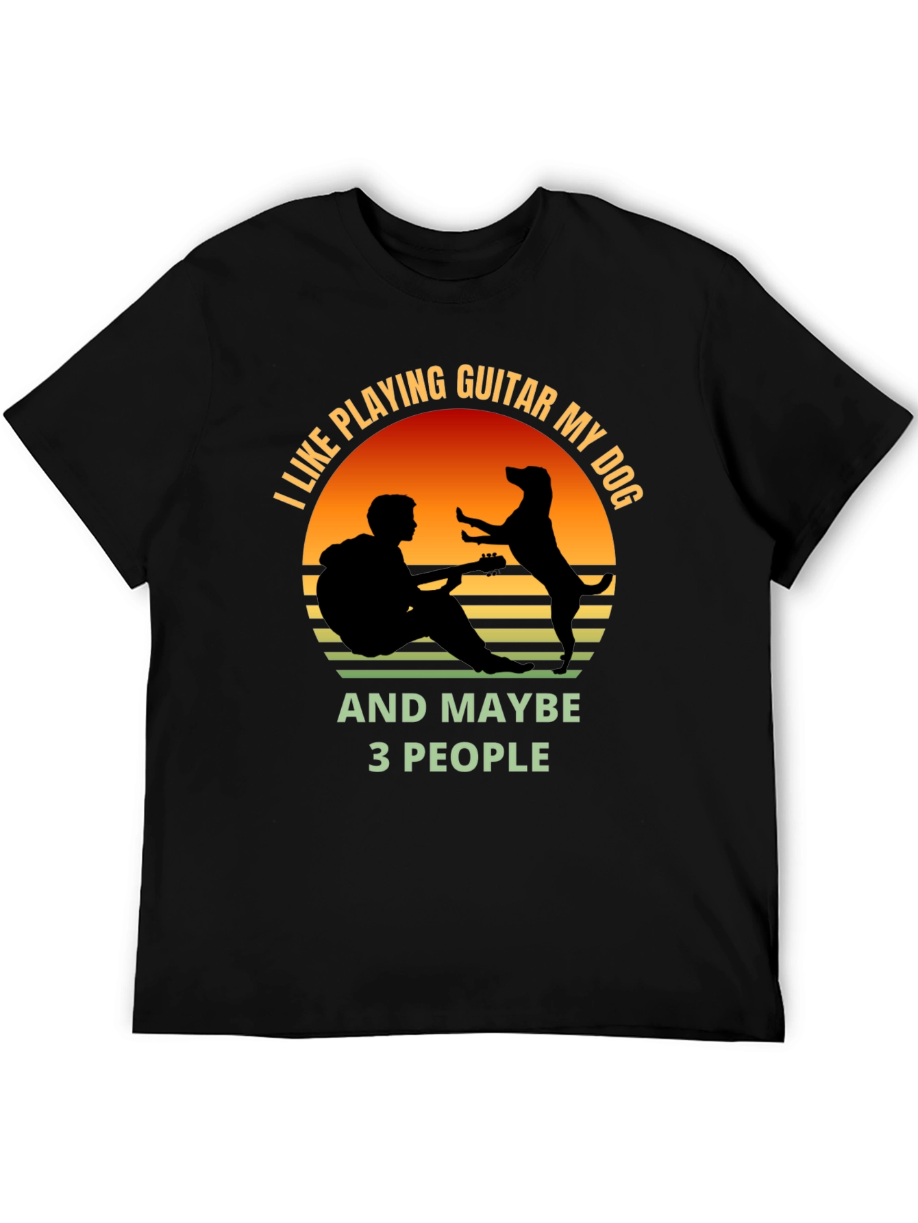Black Guitar and Dog Lover T-Shirt view 5