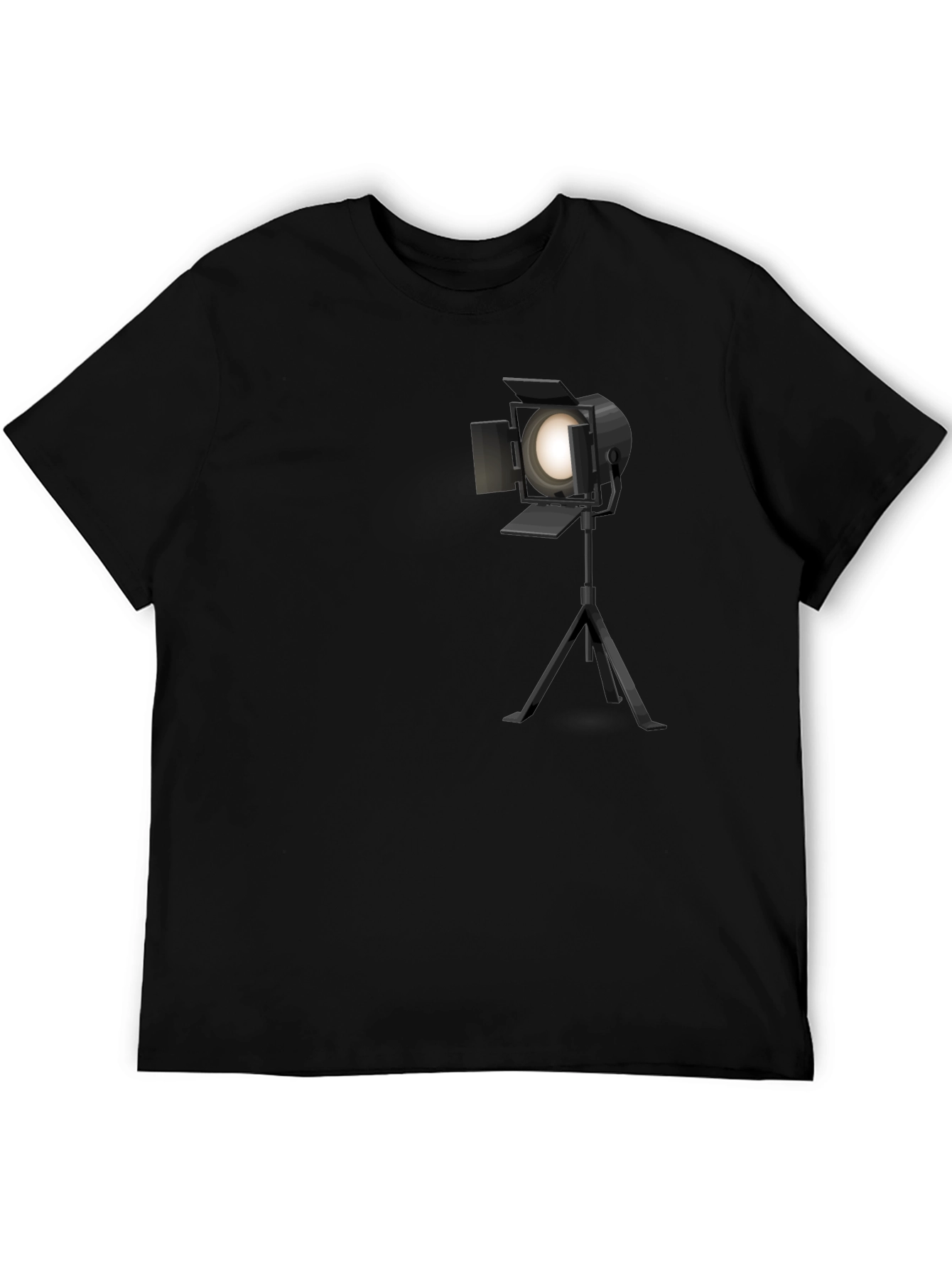 Black Spotlight Graphic Tee - Black Cotton Blend view 5