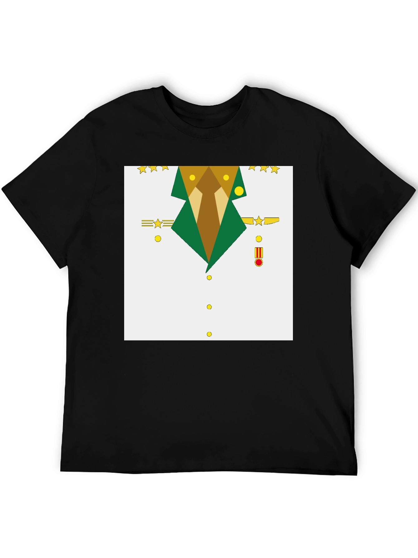 Black Geometric Military Uniform T-Shirt view 5