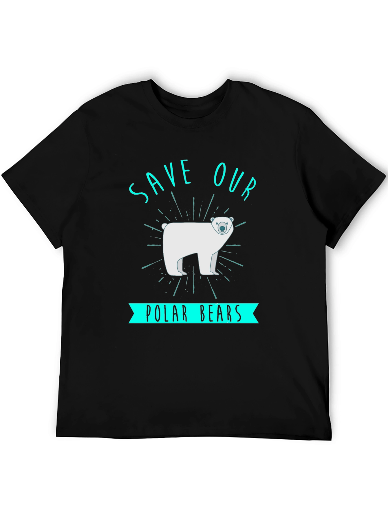 Black Save Our Polar Bears Graphic Tee - Black view 5