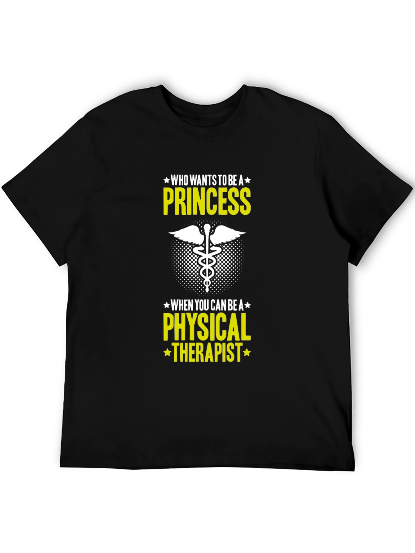 Black Physical Therapist T-Shirt - Princess Alternative view 5