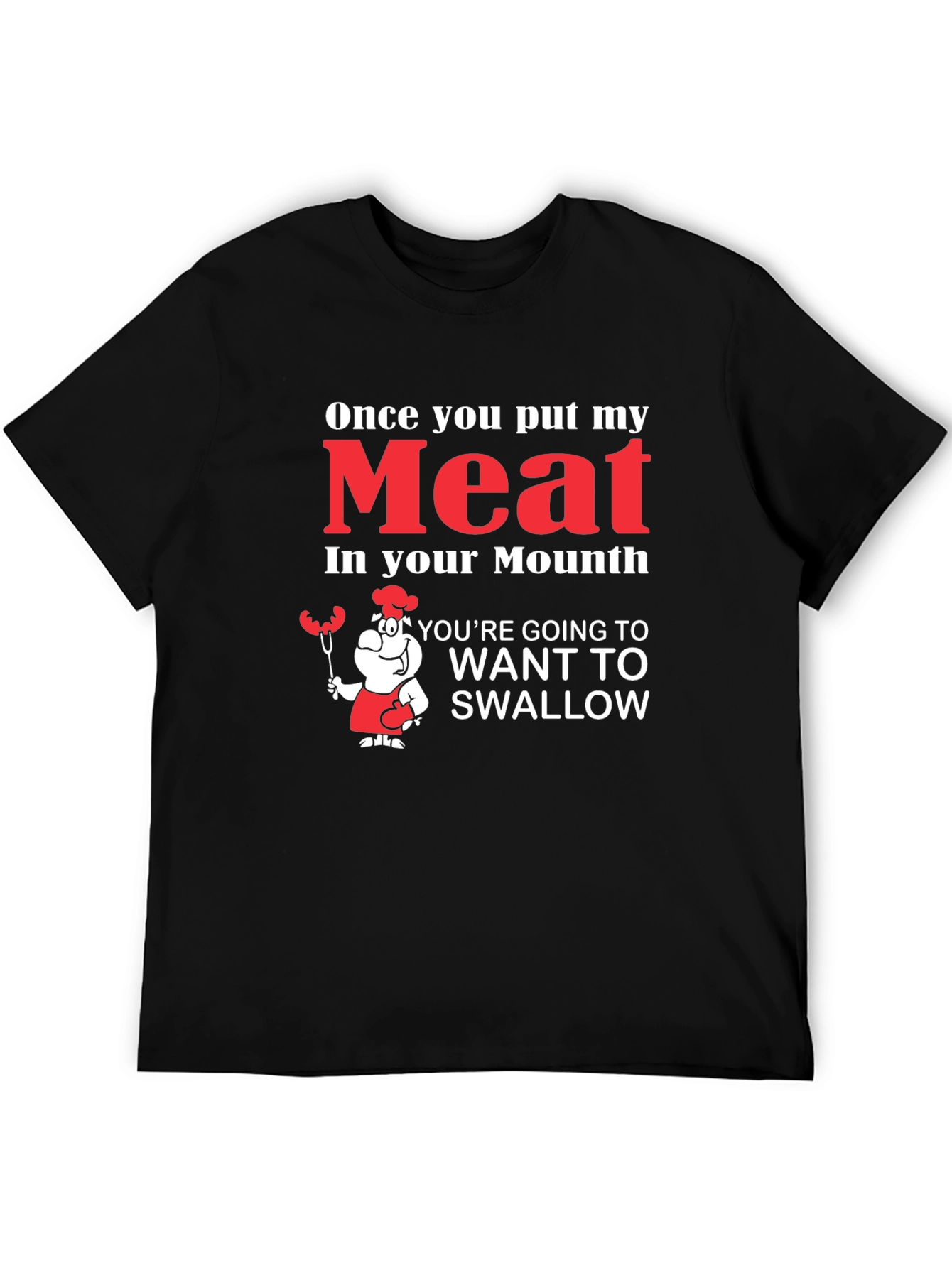Black Funny Meat in Your Mouth Graphic T-Shirt view 5