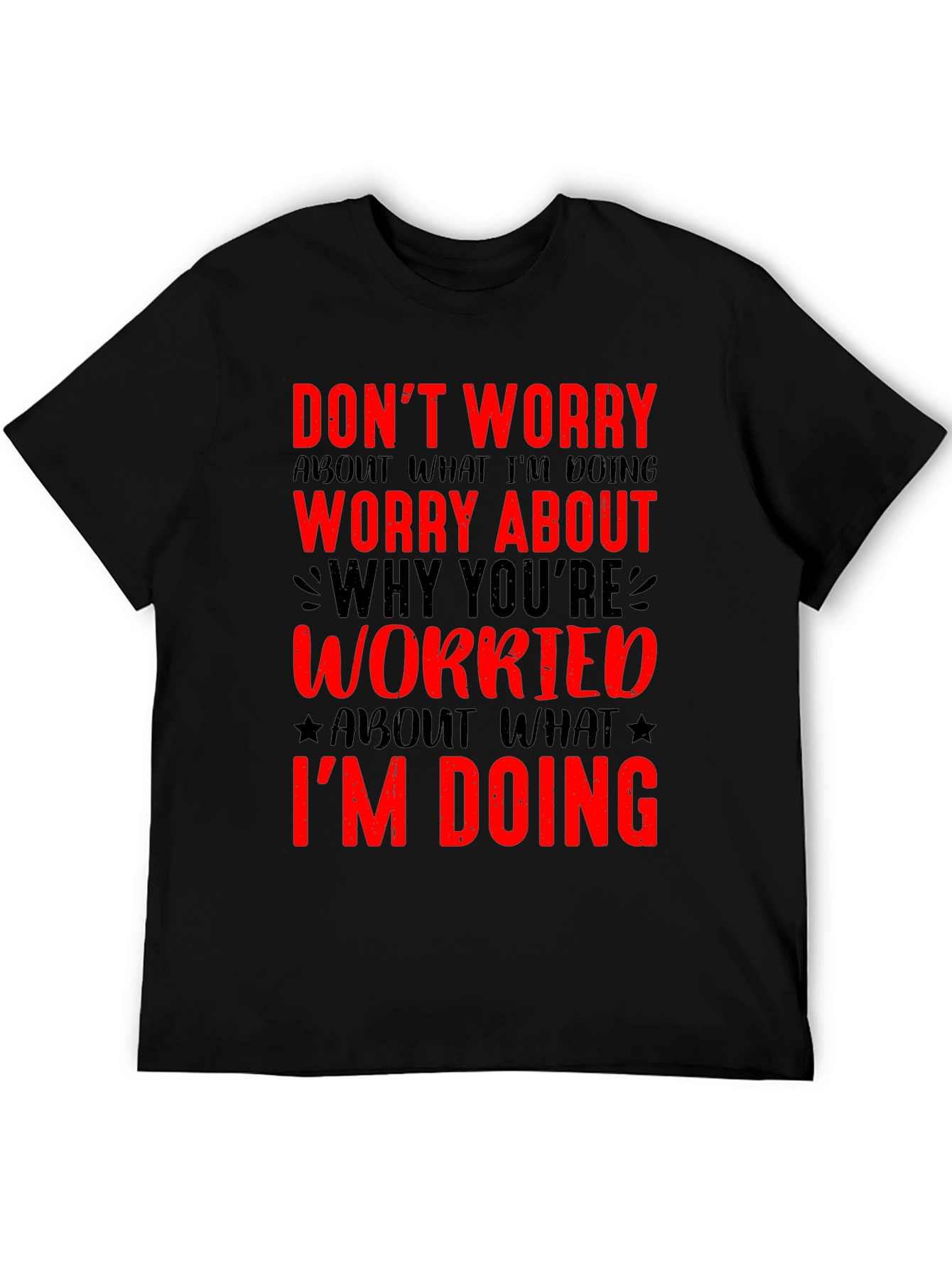 Black Don't Worry Graphic Tee - Black view 5
