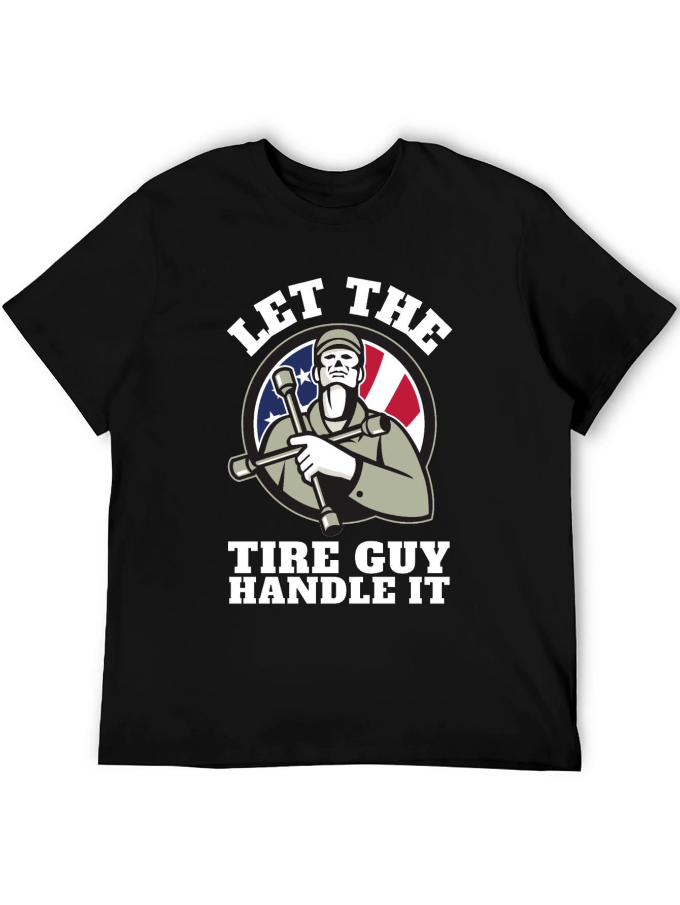 Black Let The Tire Guy Handle It T-Shirt - Black view 5