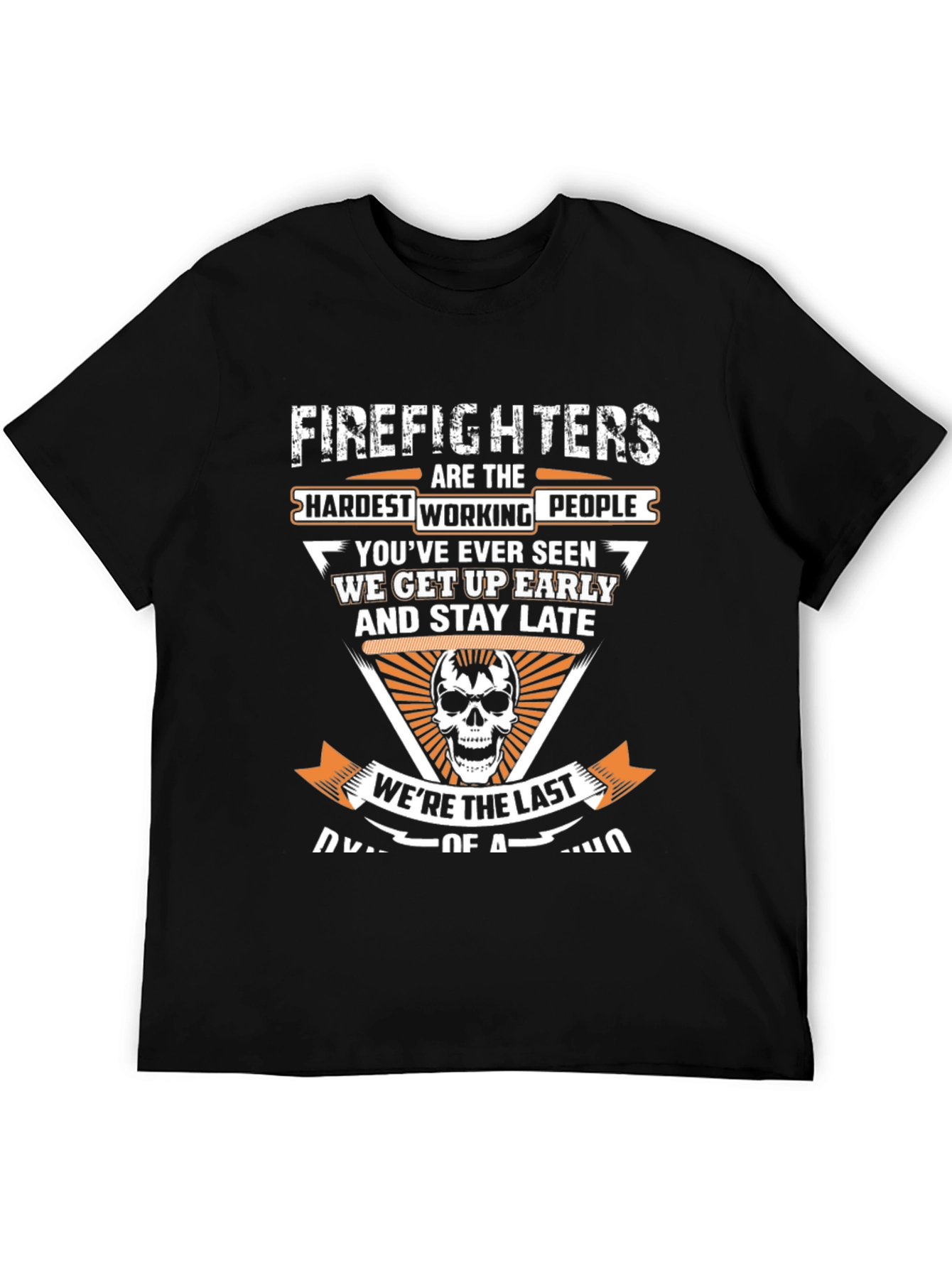 Black Firefighter Hardest Working T-Shirt view 5