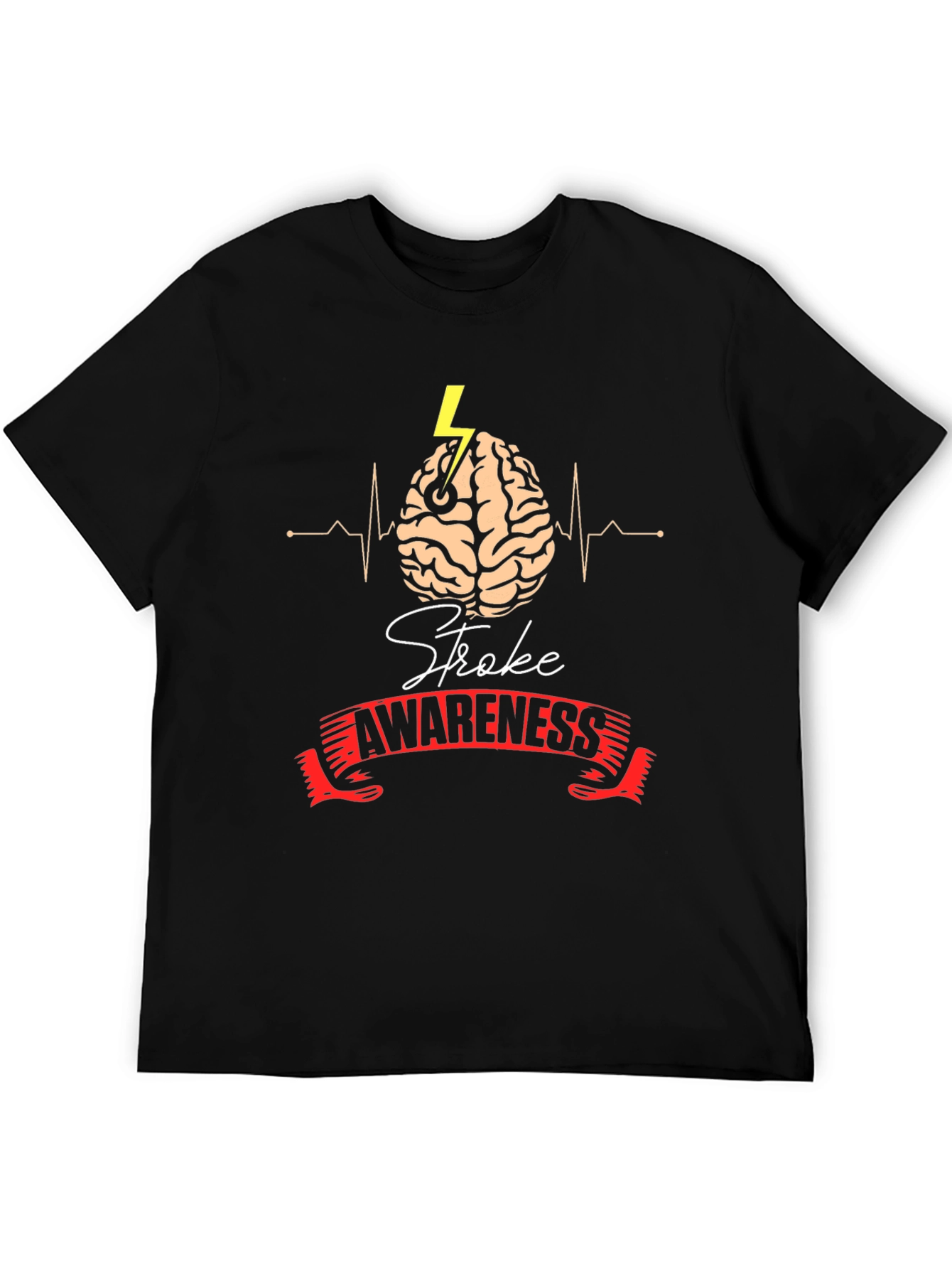 Black Stroke Awareness Graphic Tee view 5
