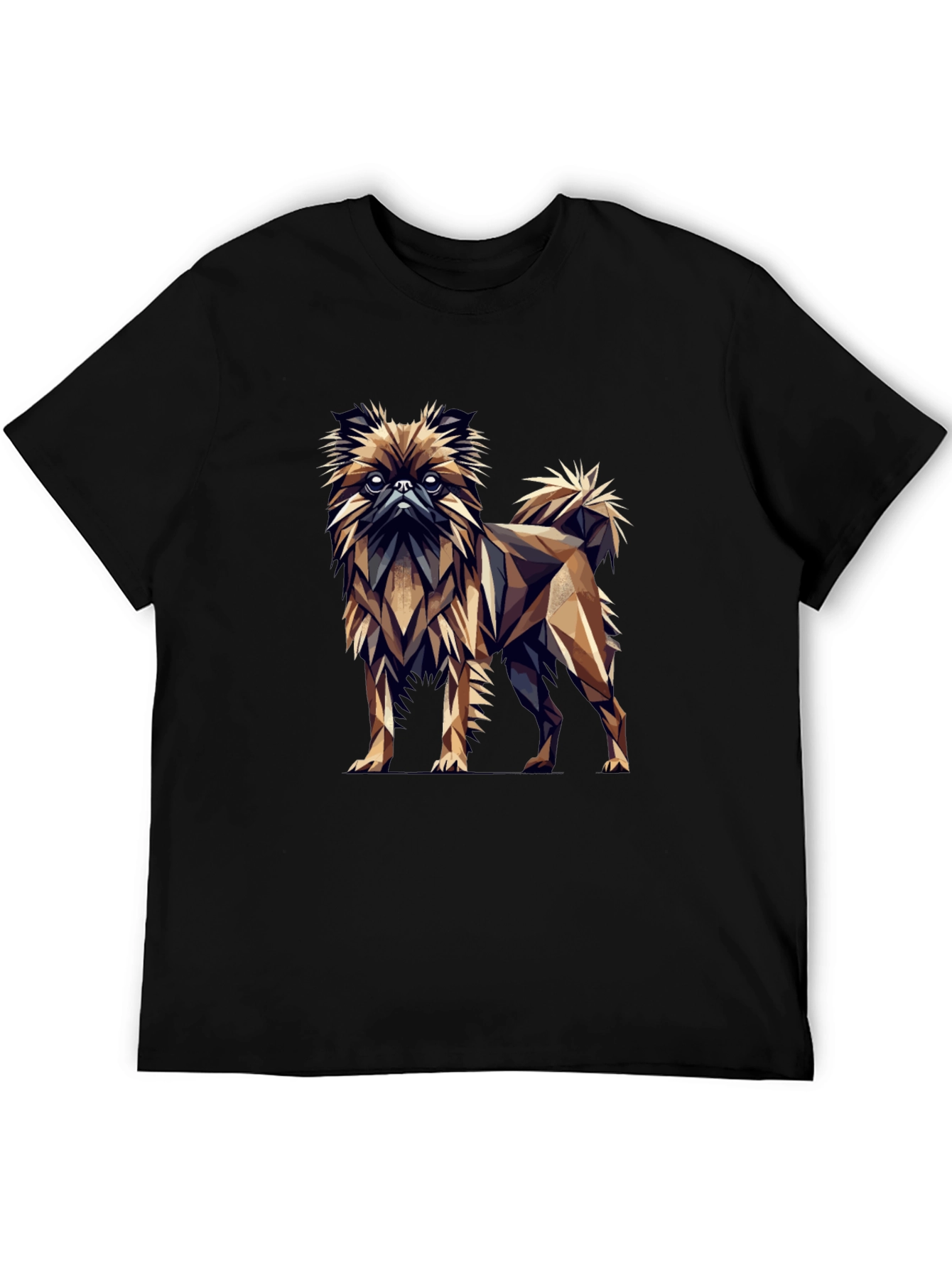 Black Geometric Dog Graphic Black T-Shirt view 5
