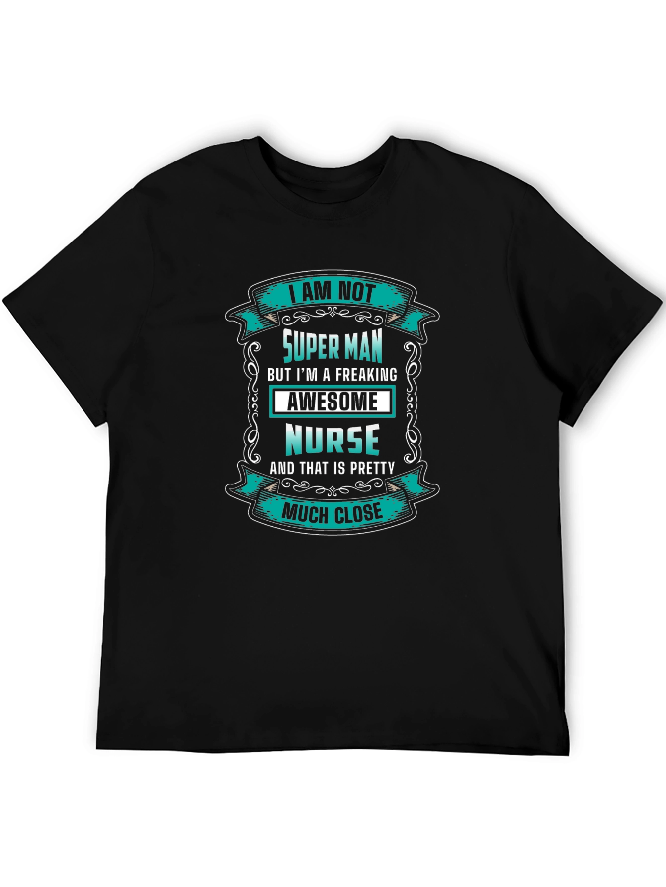 Black Awesome Nurse T-Shirt - Super Man Alternative view 5