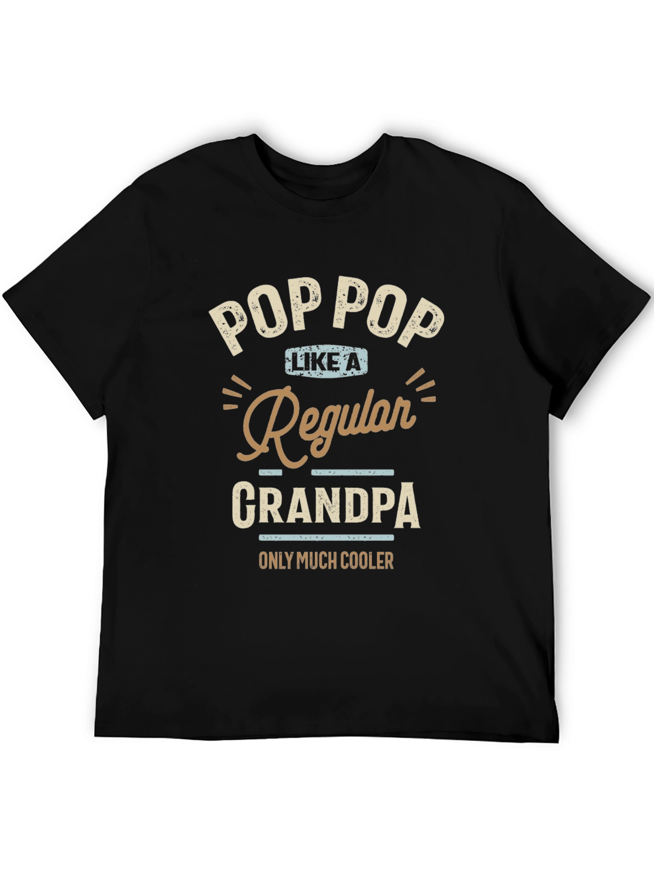 Black Pop Pop Like a Regular Grandpa T-Shirt view 5