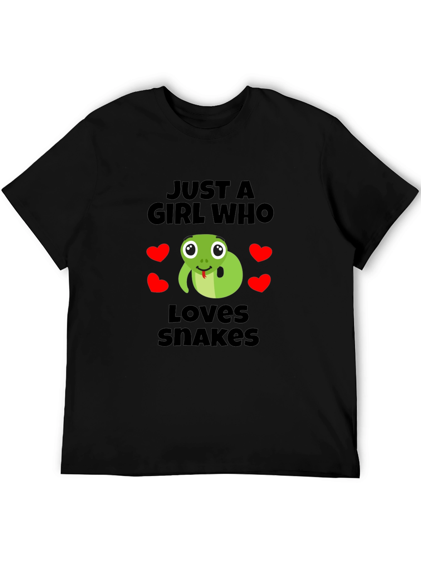 Black Just a Girl Who Loves Snakes T-Shirt view 5