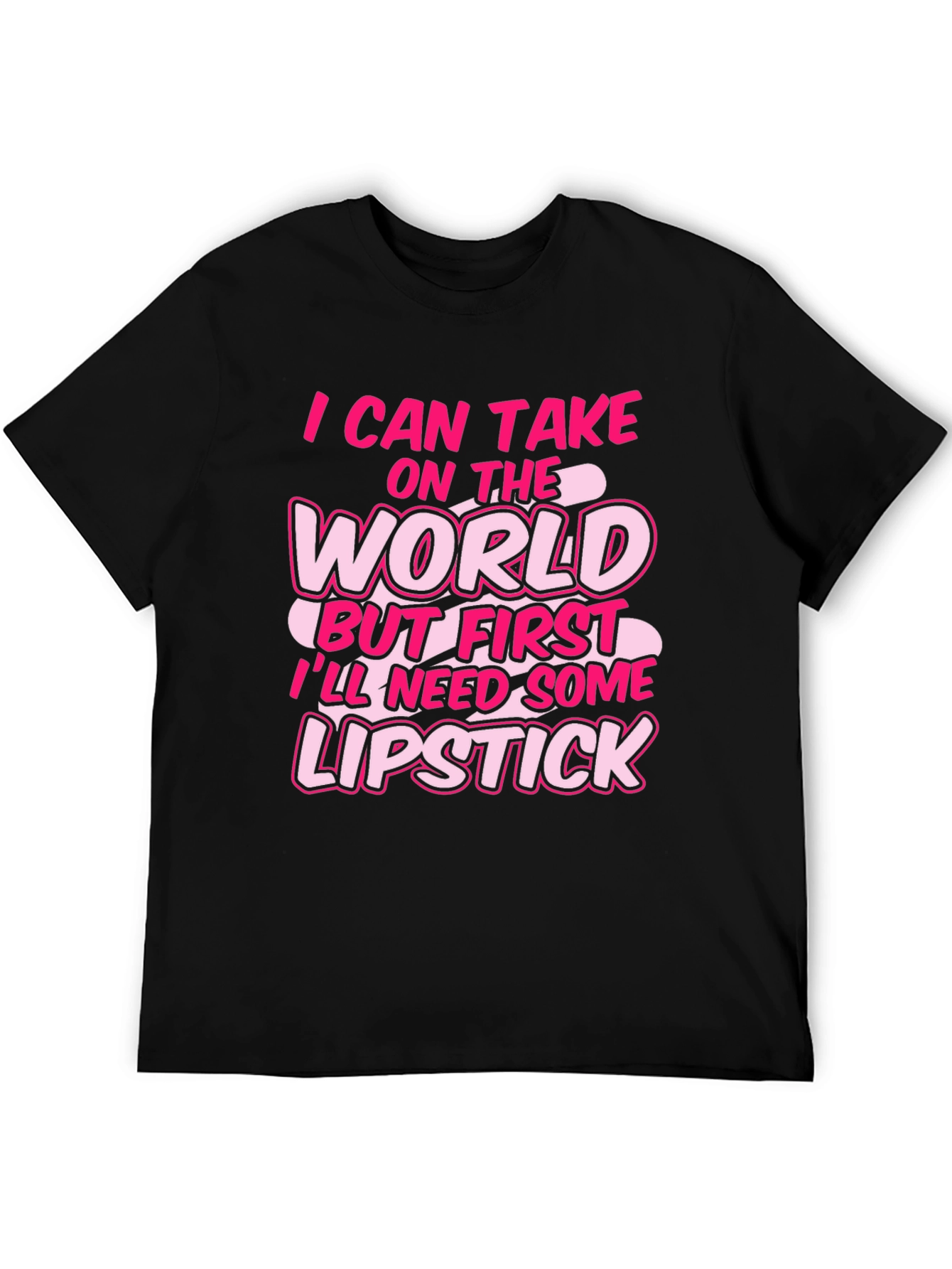 Black I Can Take on the World Lipstick Black Graphic Tee view 5