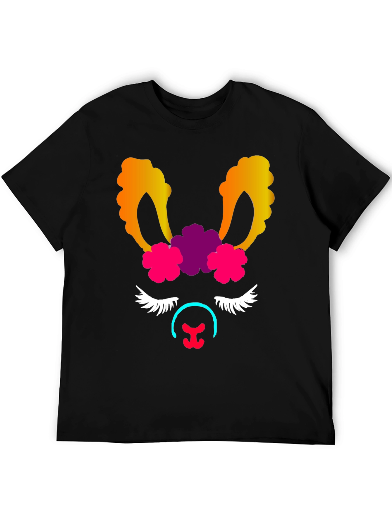 Black Llama Face Graphic Tee view 5