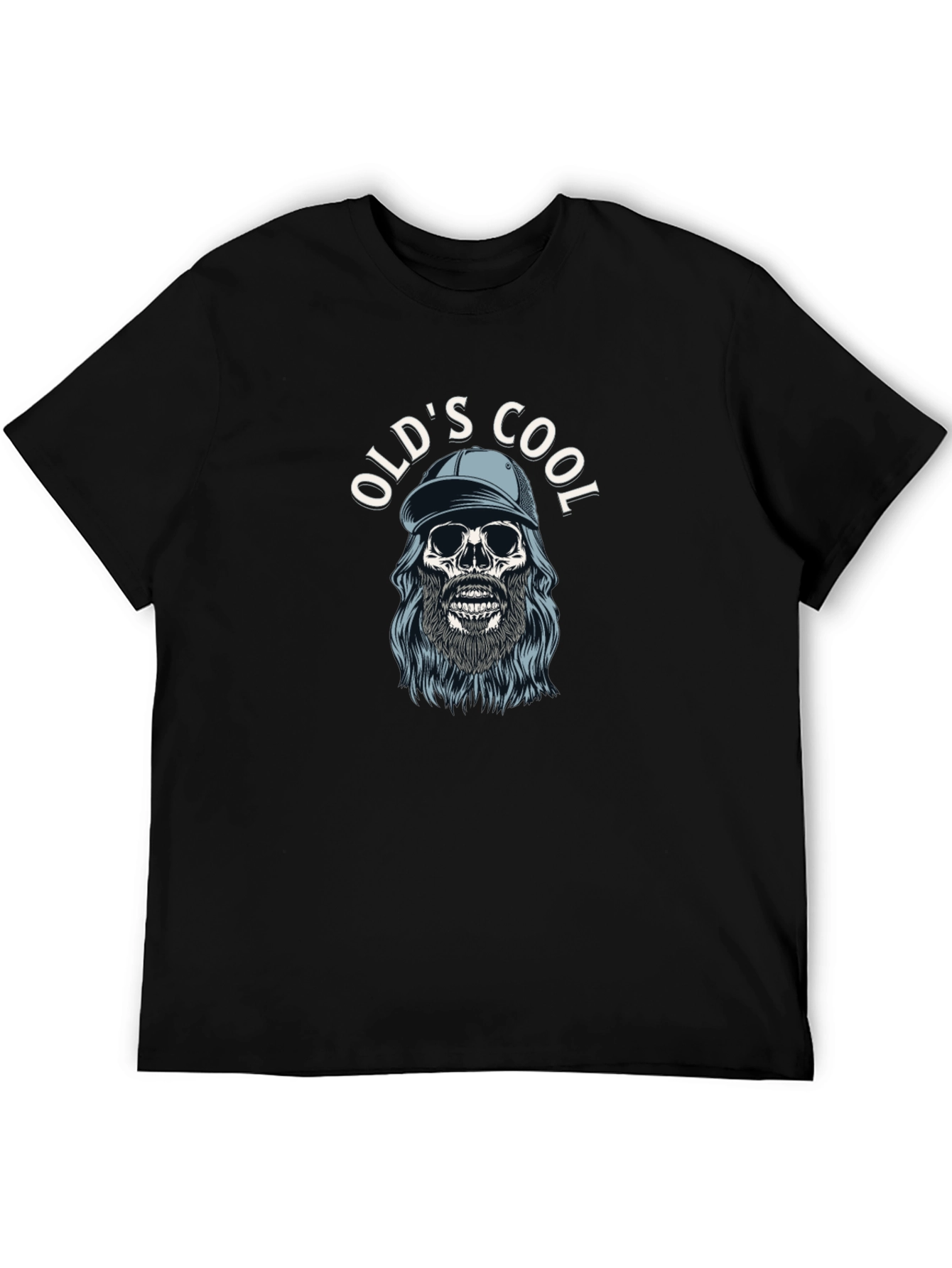 Black Old's Cool Skeleton Graphic Tee - Men's Black T-Shirt view 5