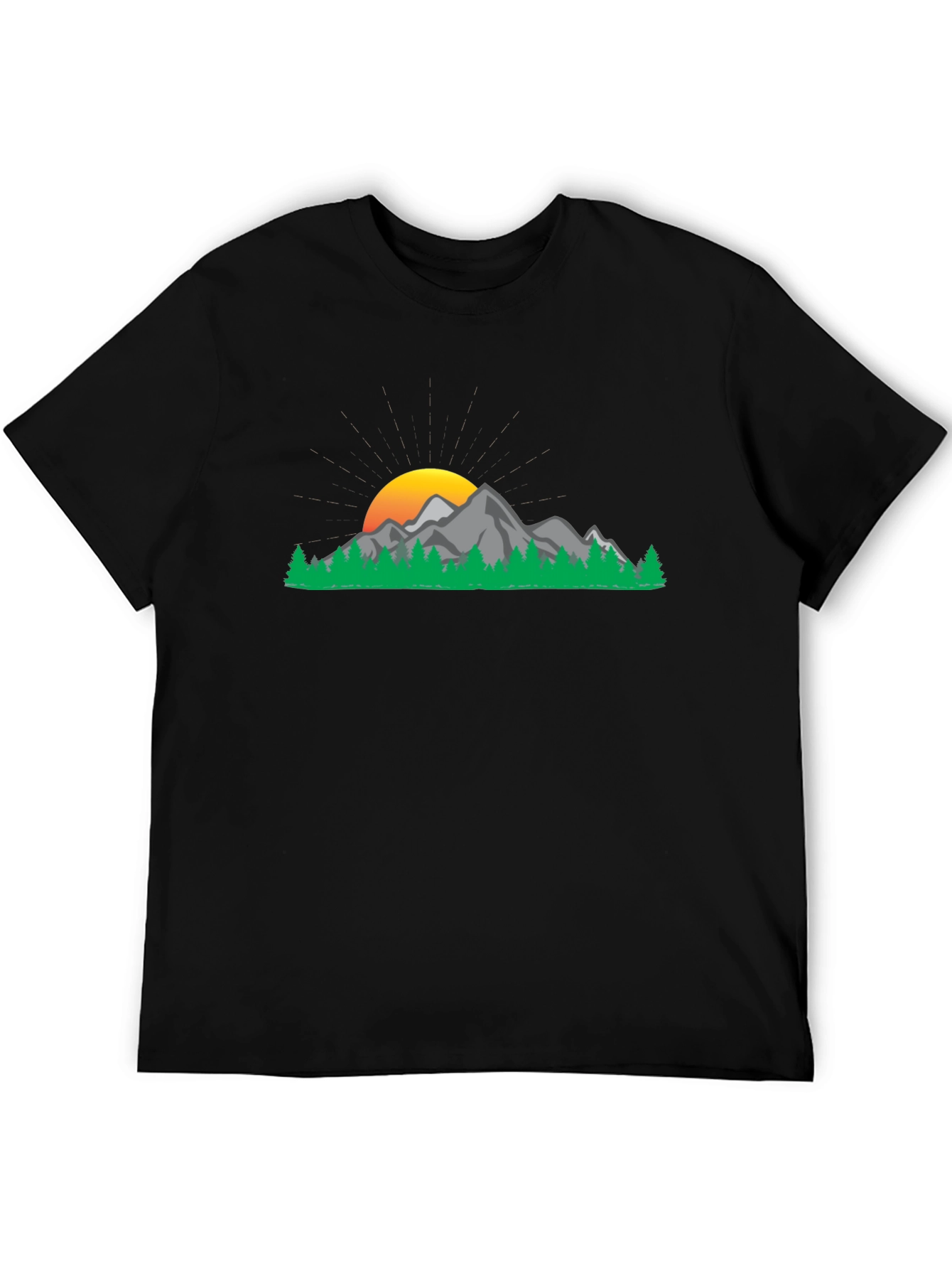 Black Mountain Sunset Graphic Tee - Nature Inspired Casual Wear view 5