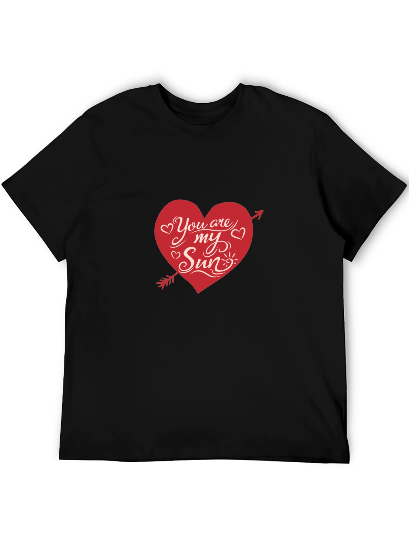 Black You Are My Sun Heart Graphic Tee - Black view 5
