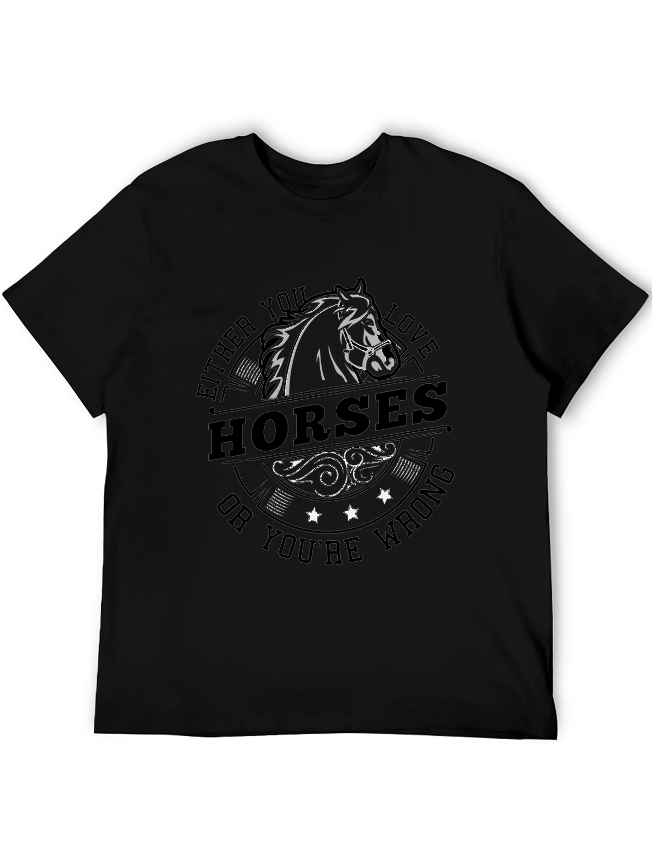 Black Horse Lover T-Shirt - Horses or Wrong! view 5