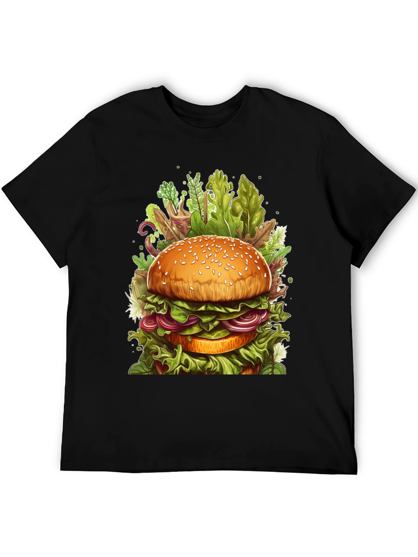 Black Burger Graphic Tee - Unique Foodie Design view 5