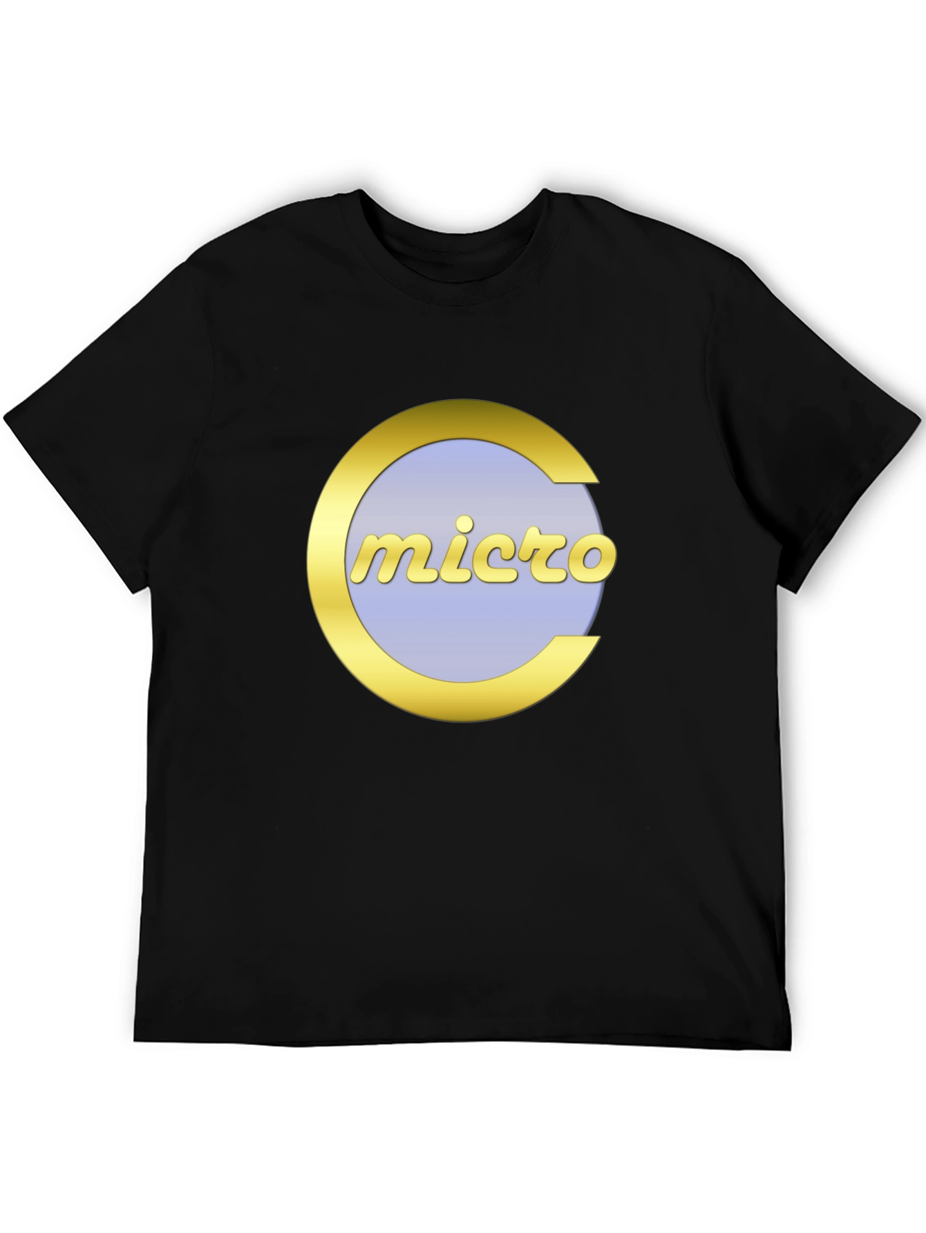 Black Retro Micro Computer Logo Graphic T-Shirt view 5