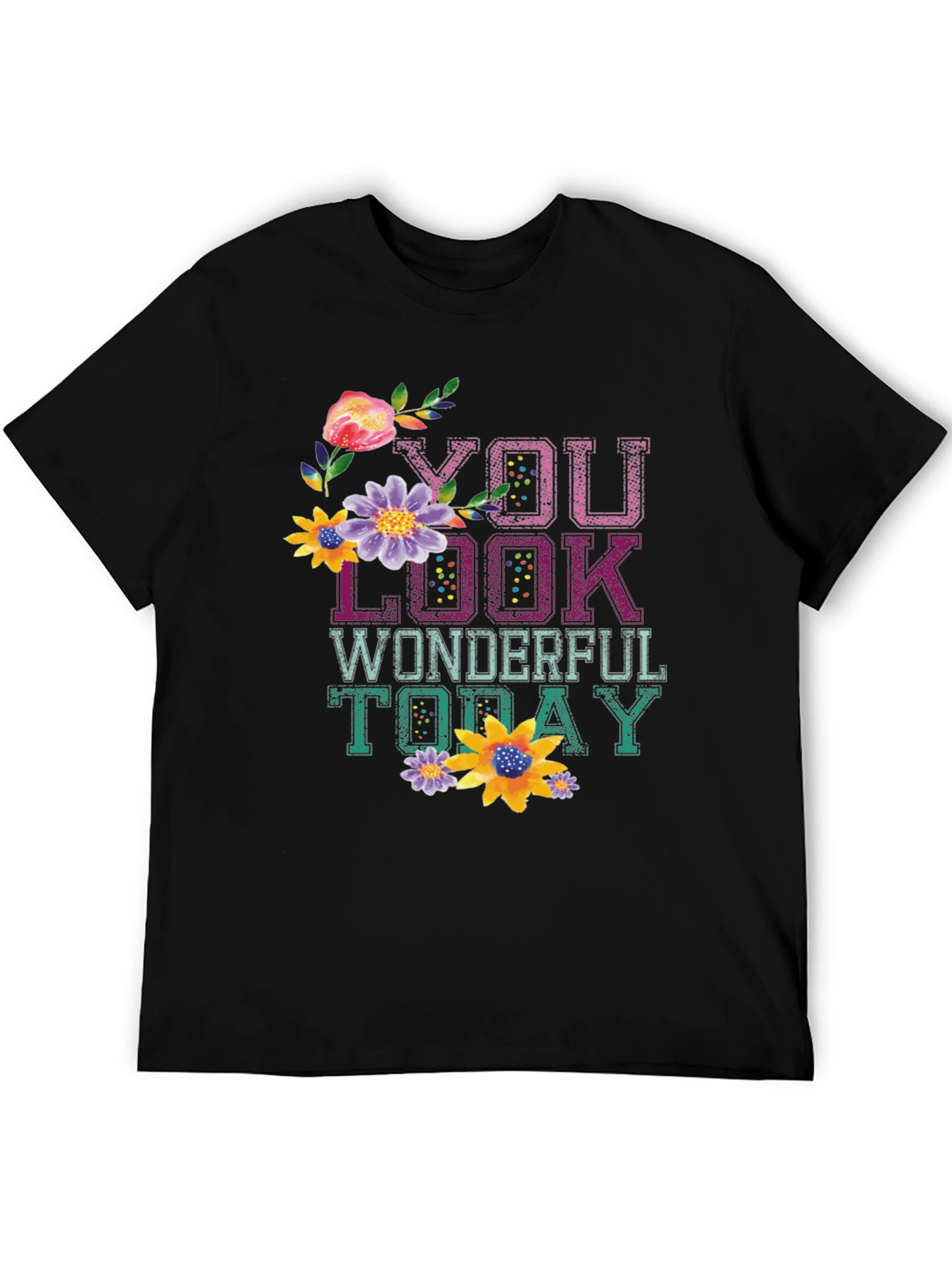Black Floral Graphic Tee - You Look Wonderful Today view 5