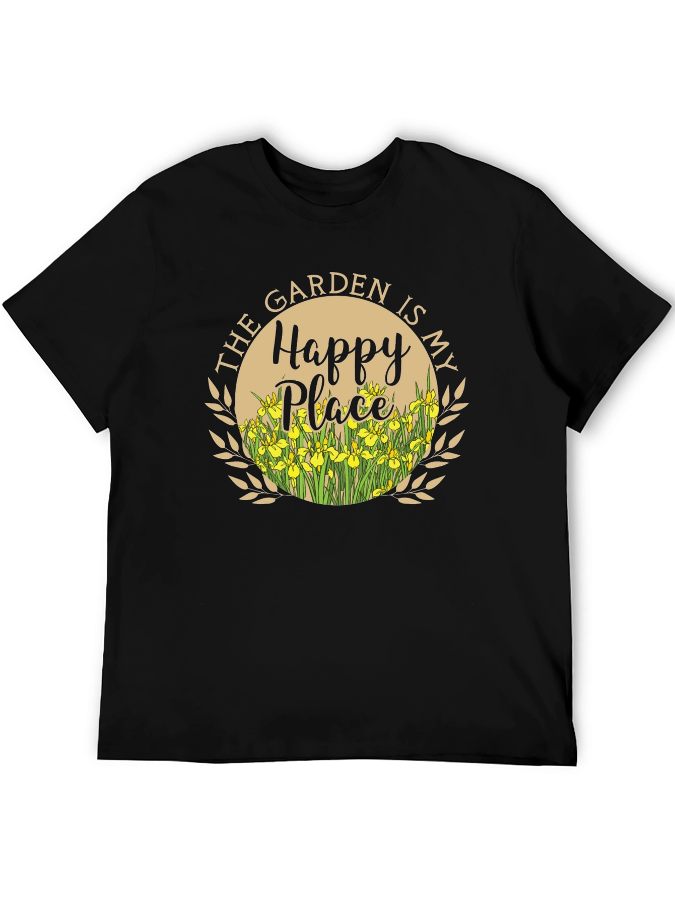 Black The Garden is My Happy Place Black T-Shirt view 5