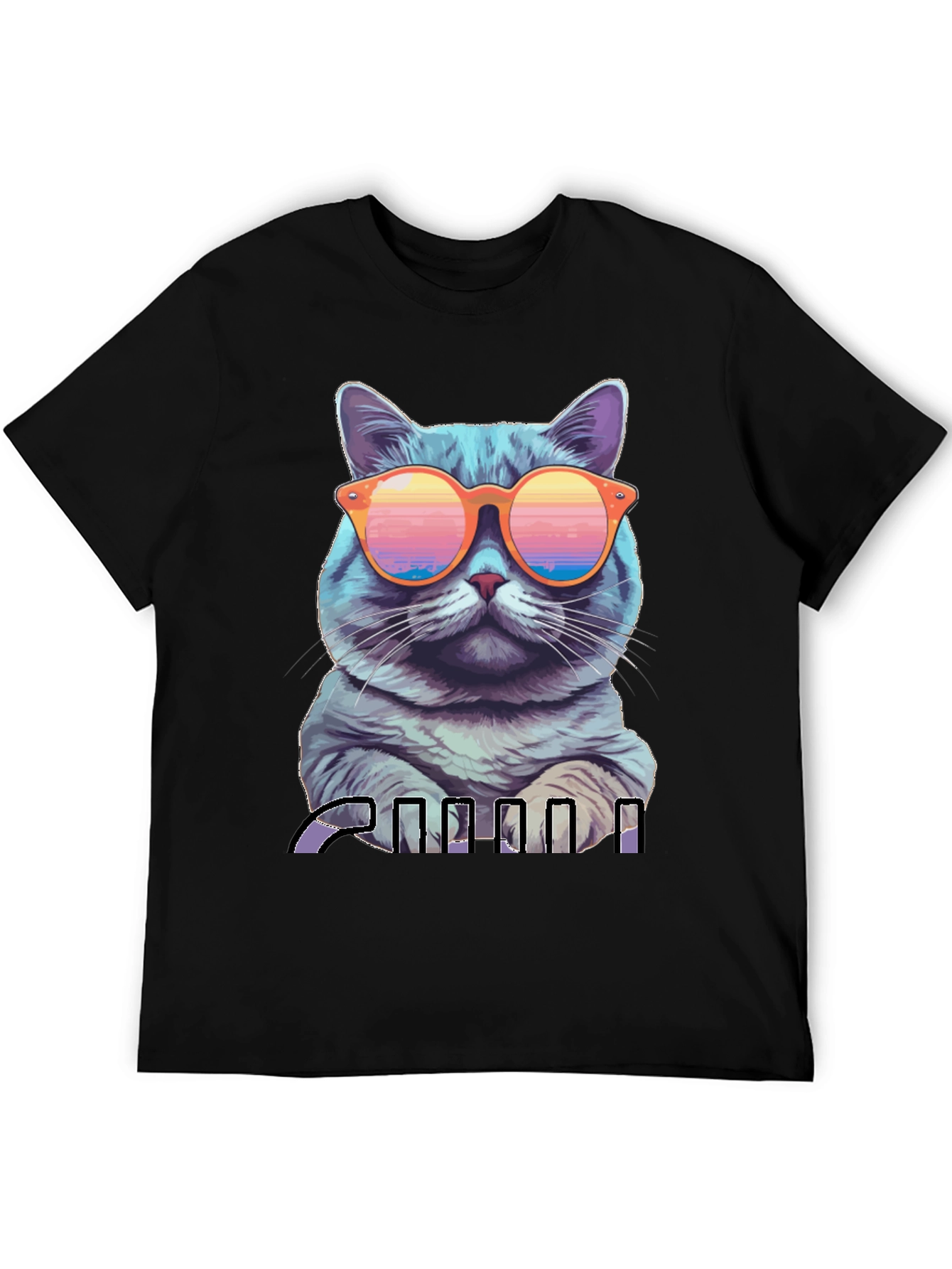 Cool Cat Graphic T-Shirt - Retro Sunglasses Design - 5