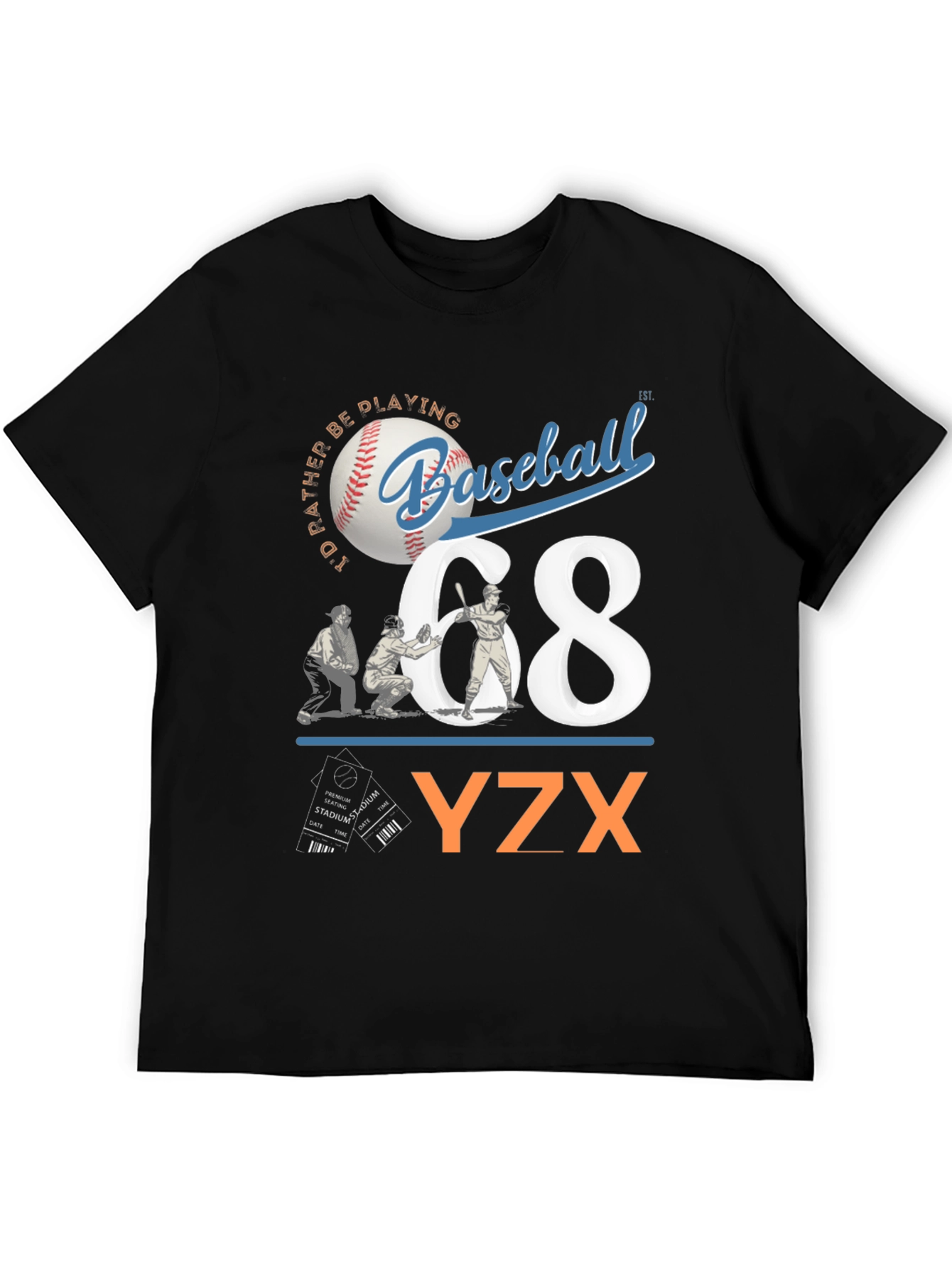 Black Baseball Graphic Tee - YZX view 5