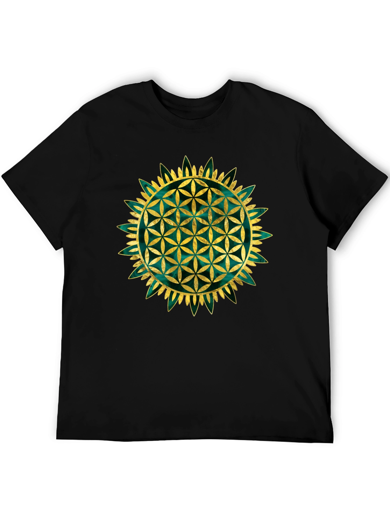 Black Flower of Life Graphic Tee - Sacred Geometry Shirt view 5