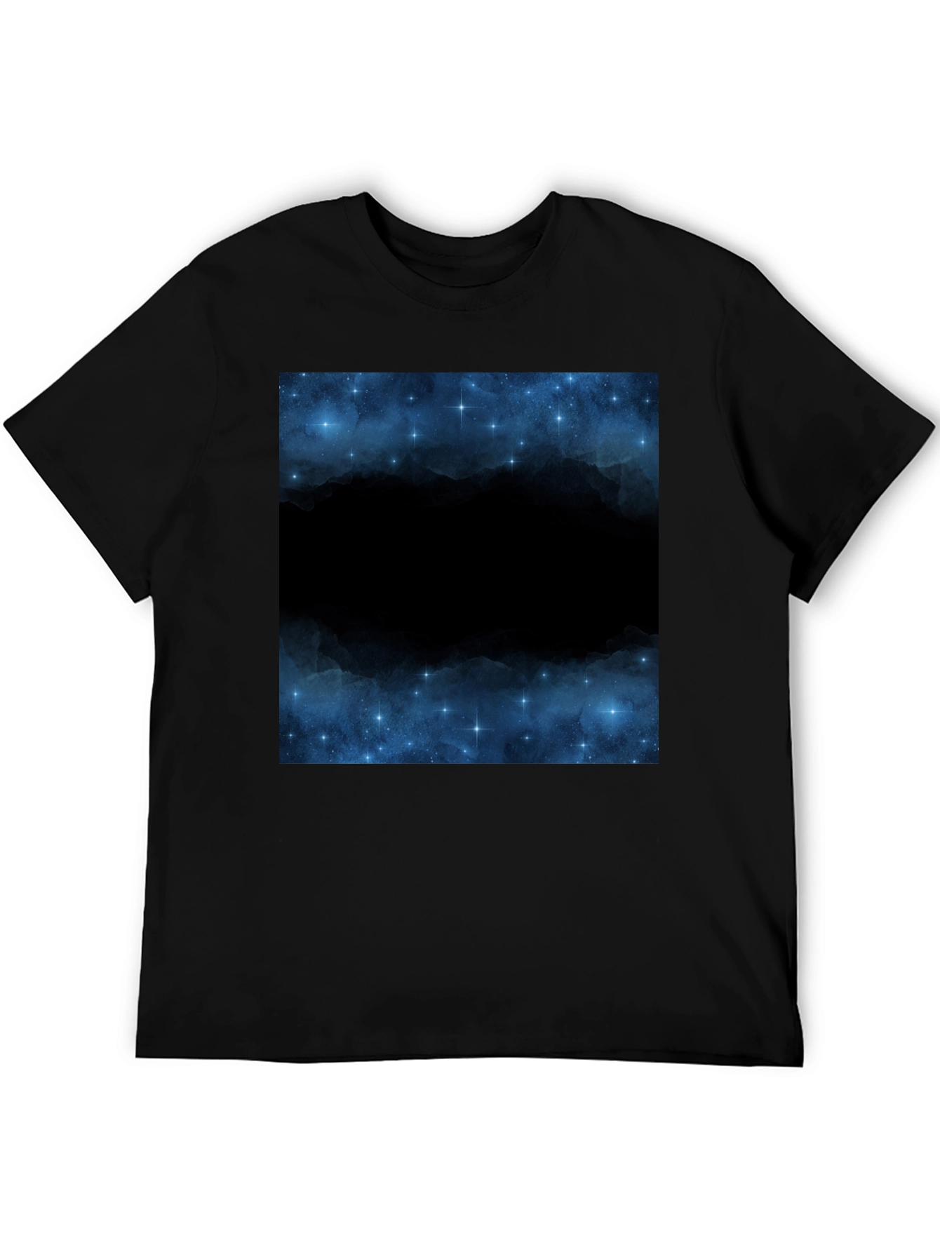 Black Nebula Graphic Print Crew Neck T-Shirt view 5