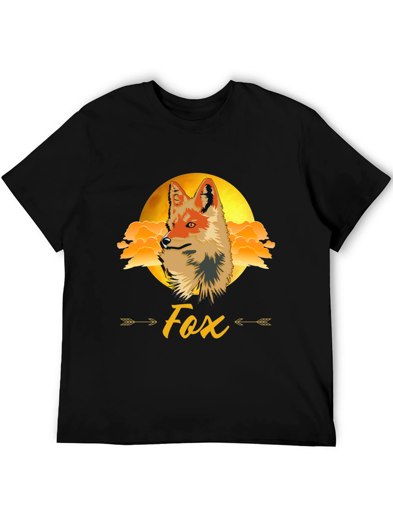 Black Fox Graphic Print Tee - Trendy Animal Design view 5