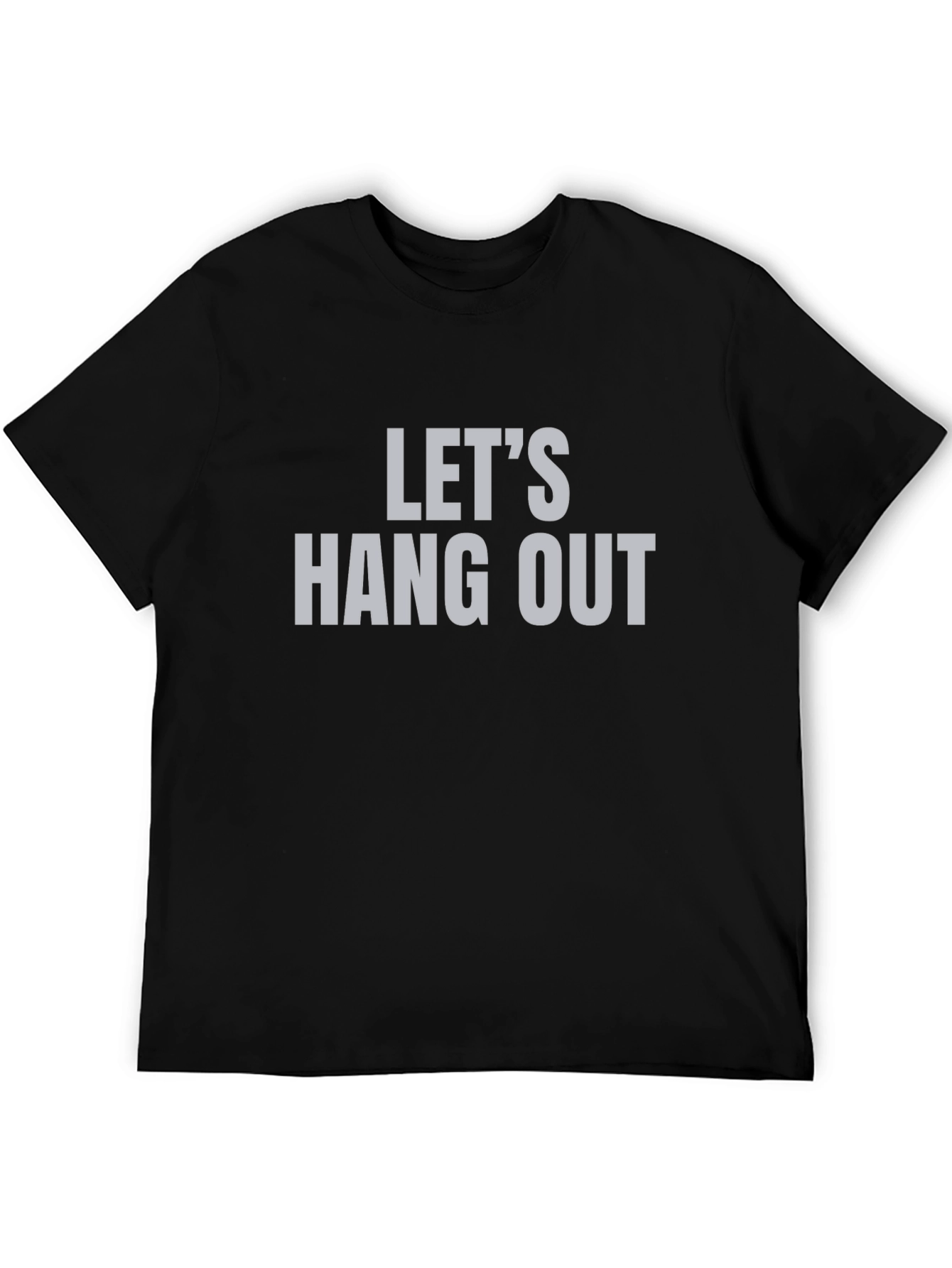 Black Let's Hang Out Graphic Tee - Trendy Casual Top view 5