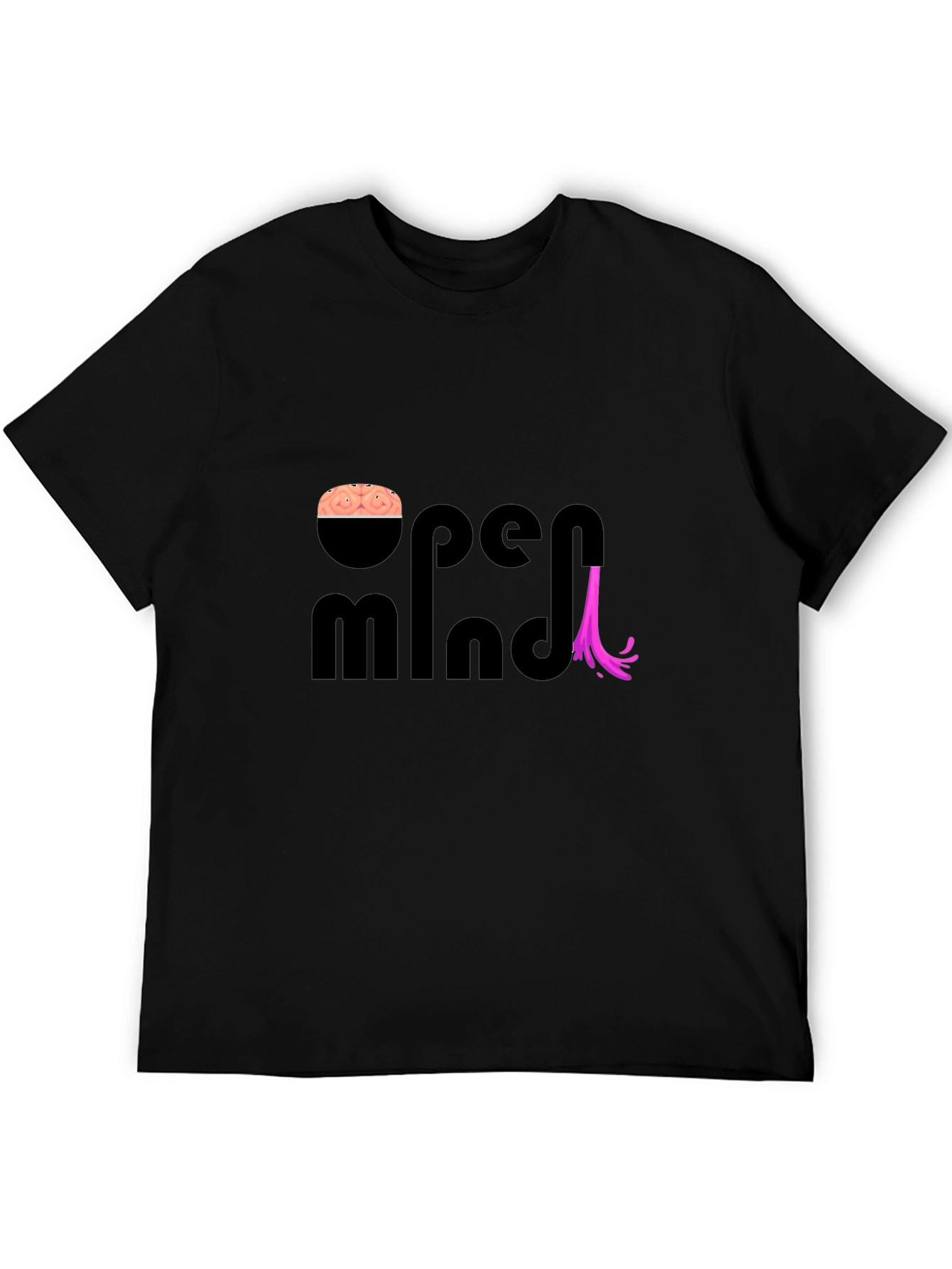 Black Open Mind T-Shirt - Creative Brain Design view 5