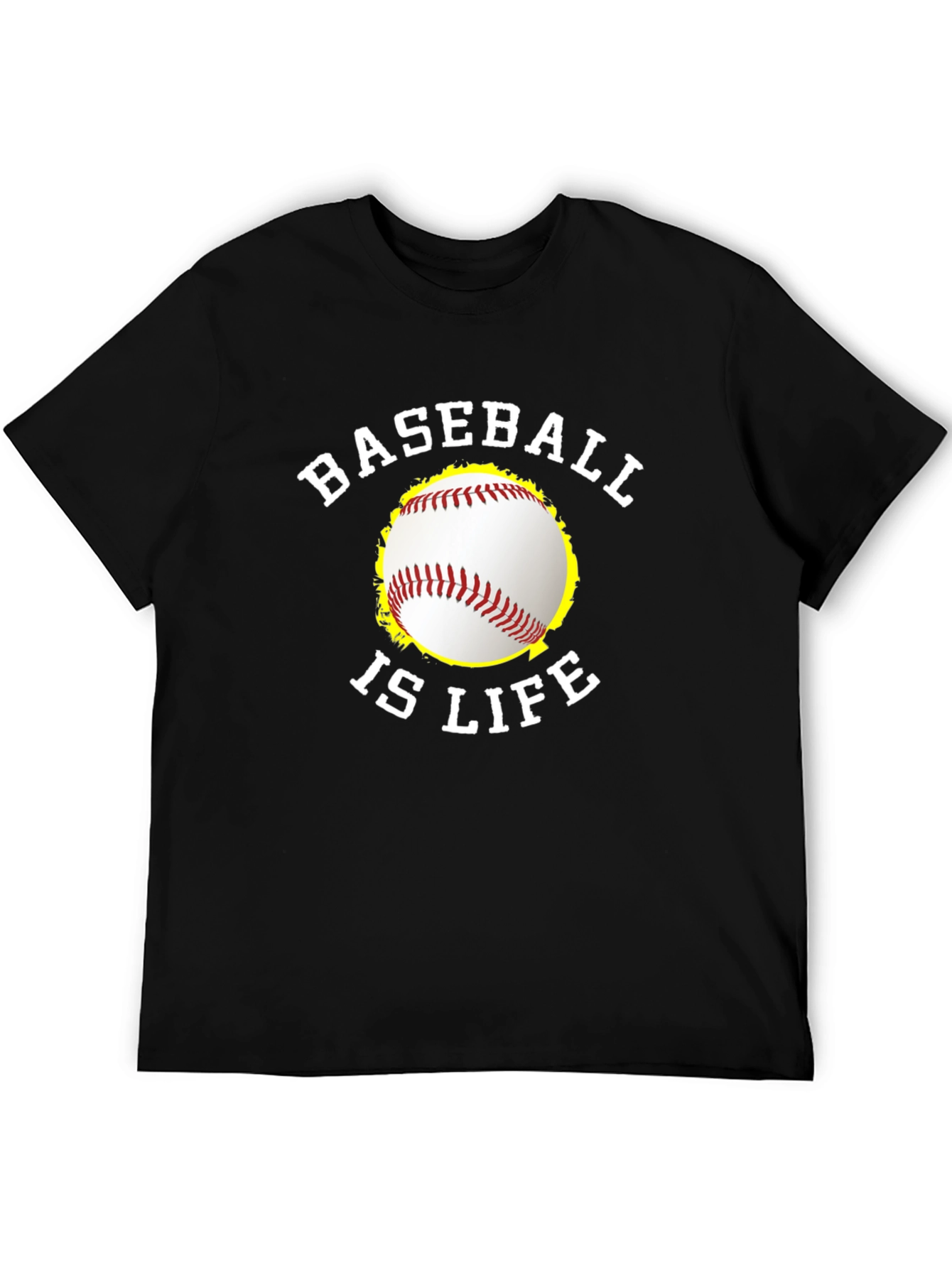 Black Baseball Is Life Graphic T-Shirt - Black Tee view 5
