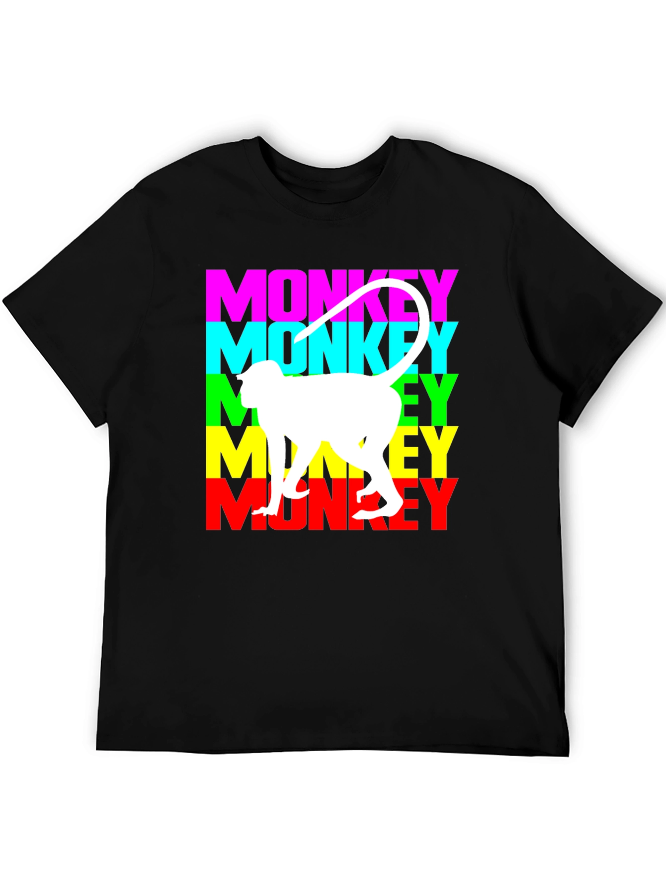 Black Monkey Graphic Tee - Black Cotton Blend T-Shirt view 5