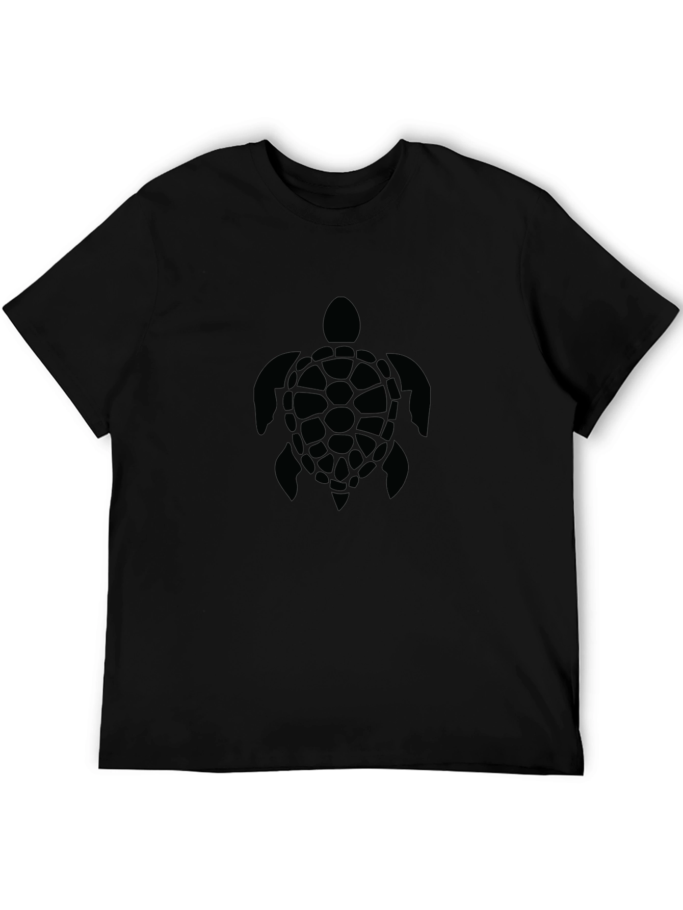 Black Men's Black Turtle Graphic T-Shirt view 5