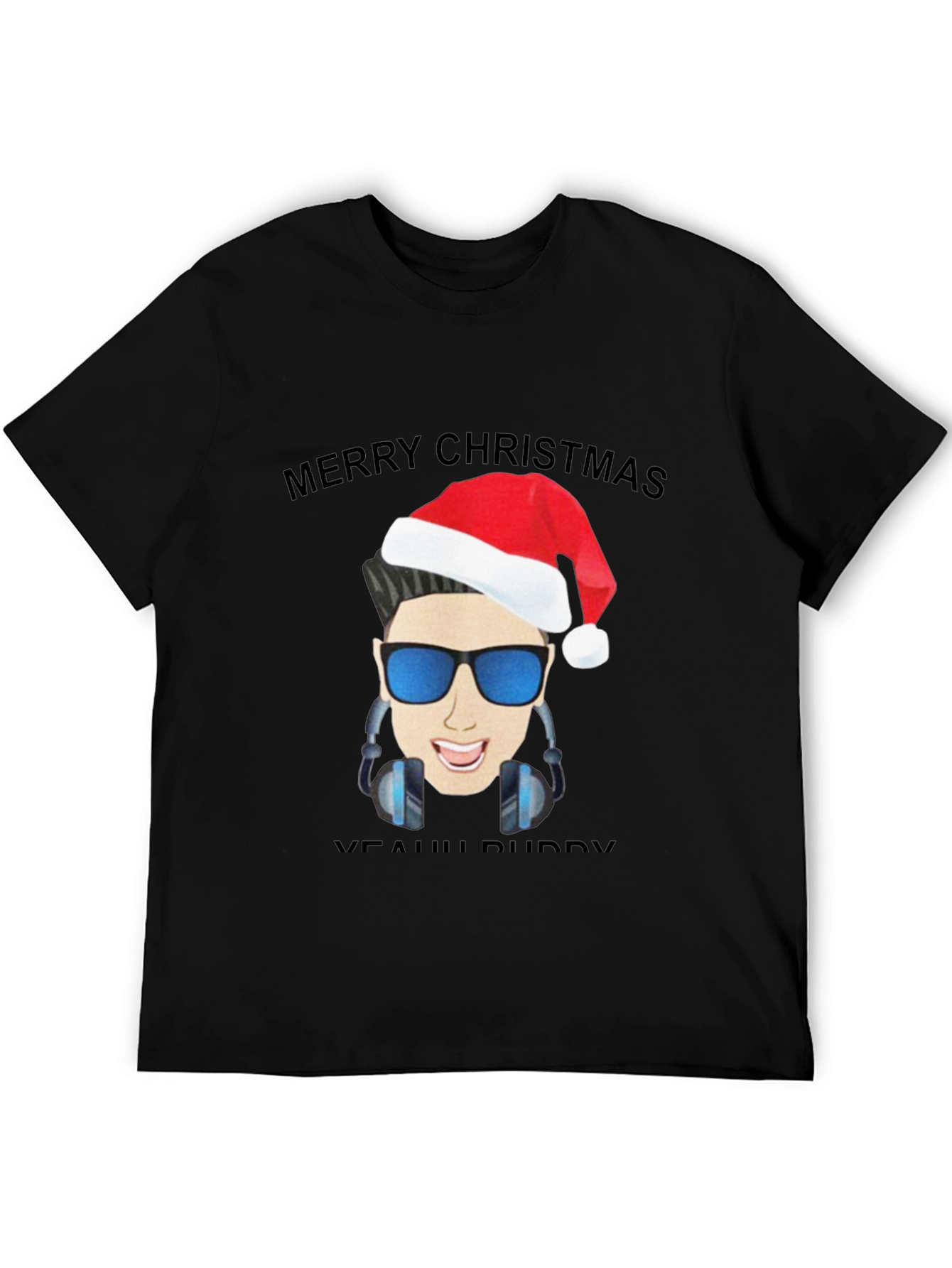 Black Merry Christmas DJ T-Shirt view 5
