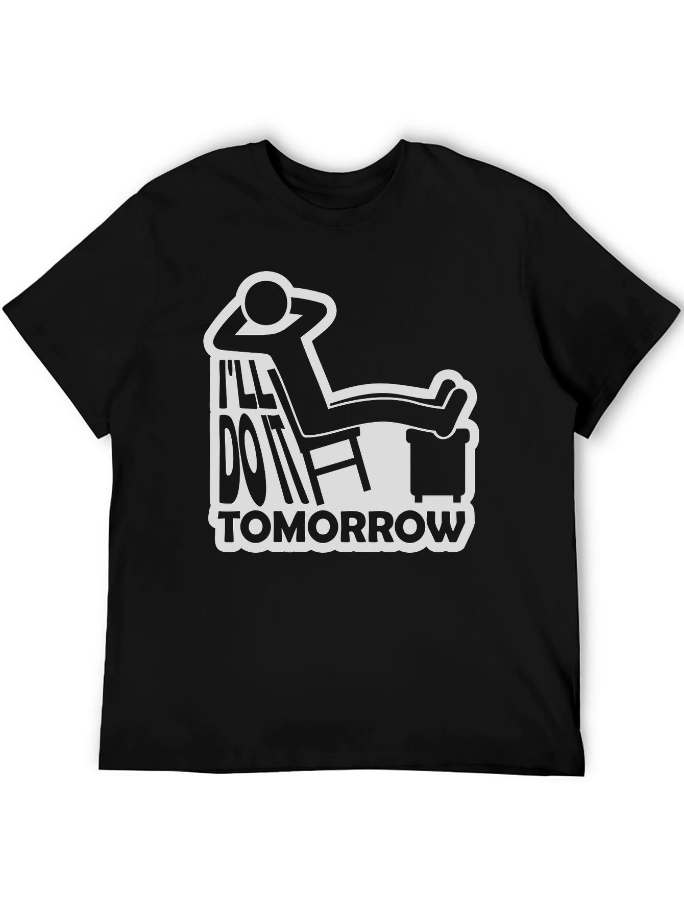 Black I'll Do It Tomorrow Graphic Tee view 5