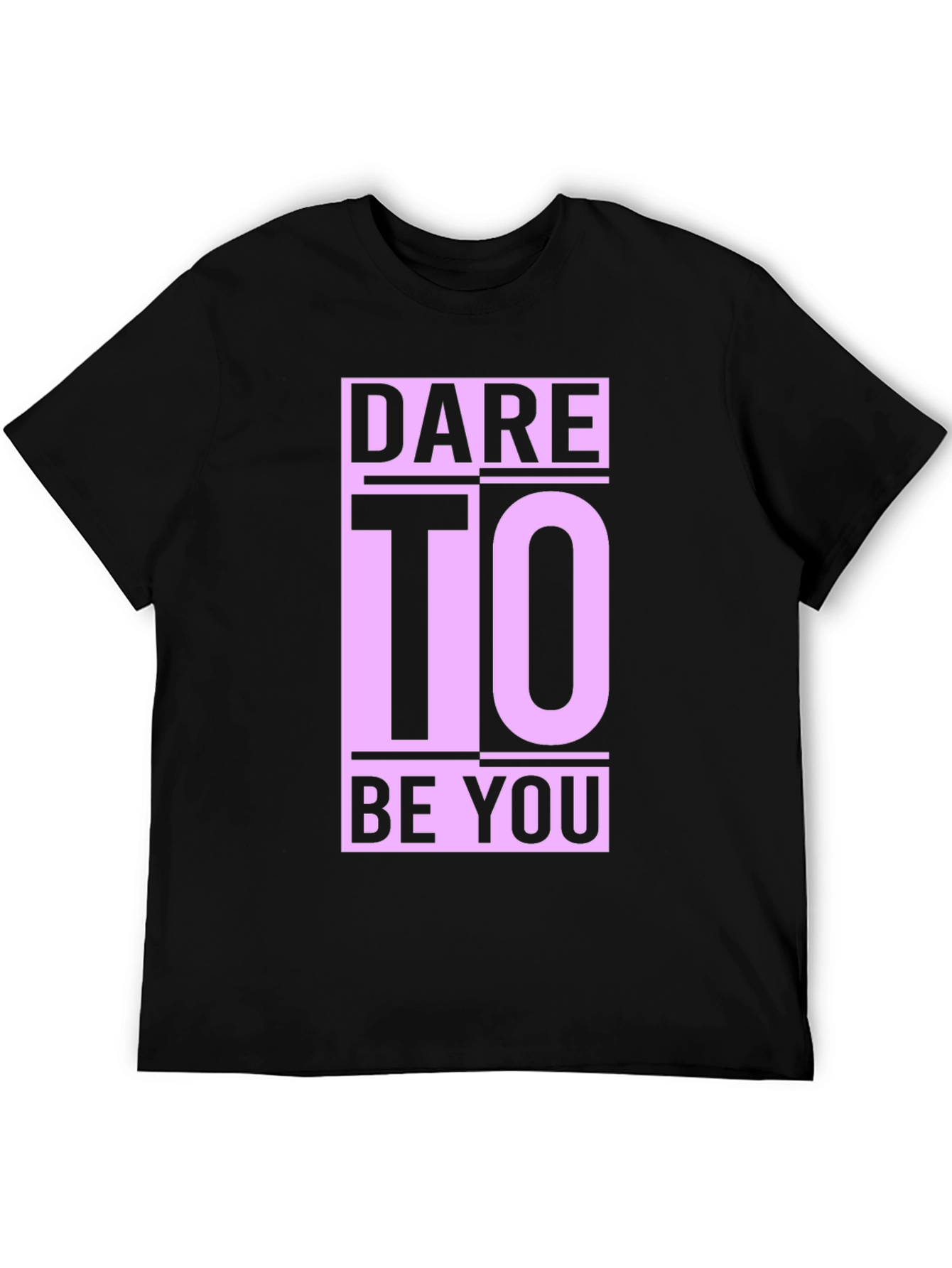 Black Dare To Be You Graphic Tee - Black Cotton Comfort view 5