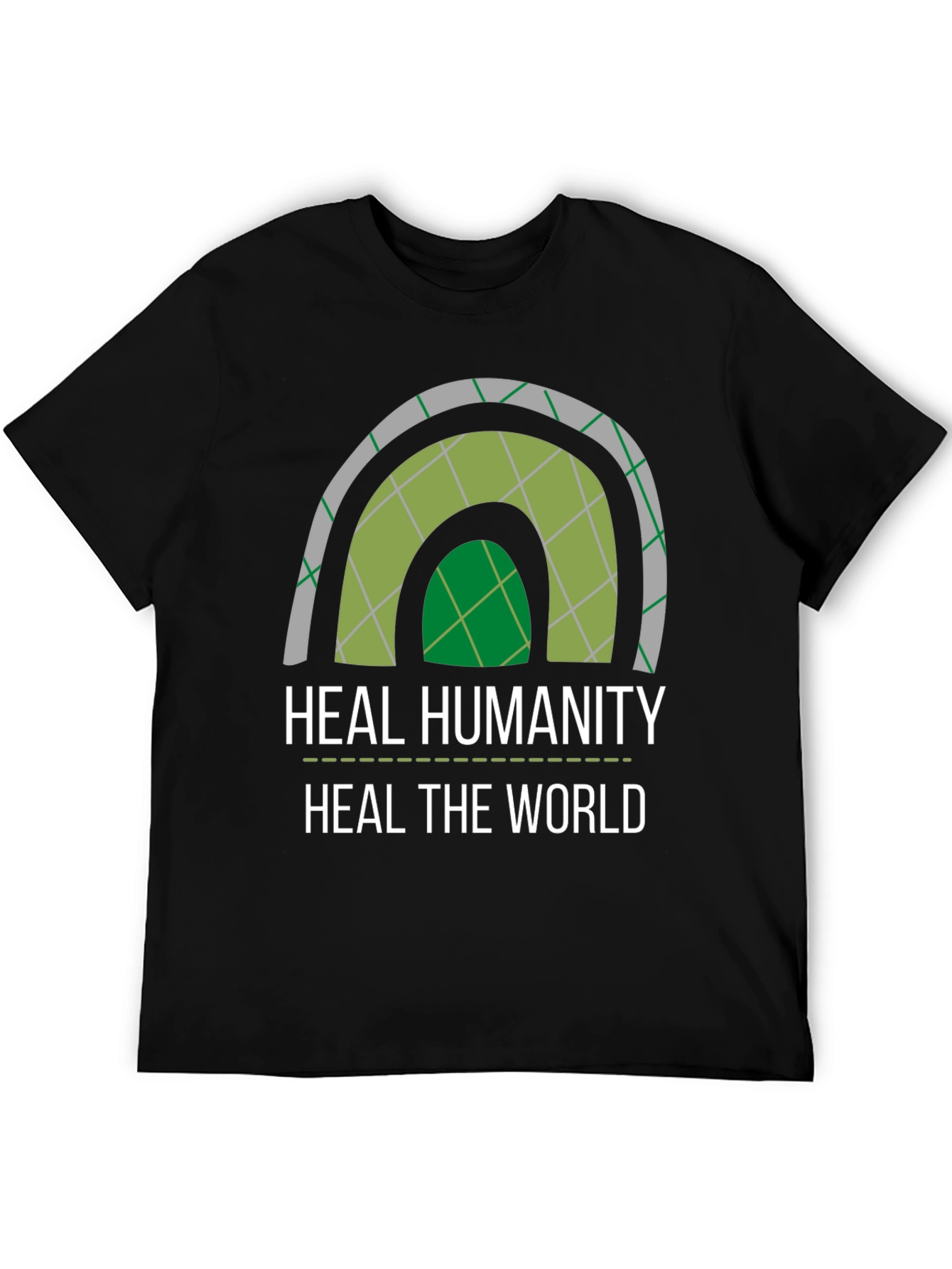 Black Heal Humanity T-Shirt - Eco-Friendly Design view 5